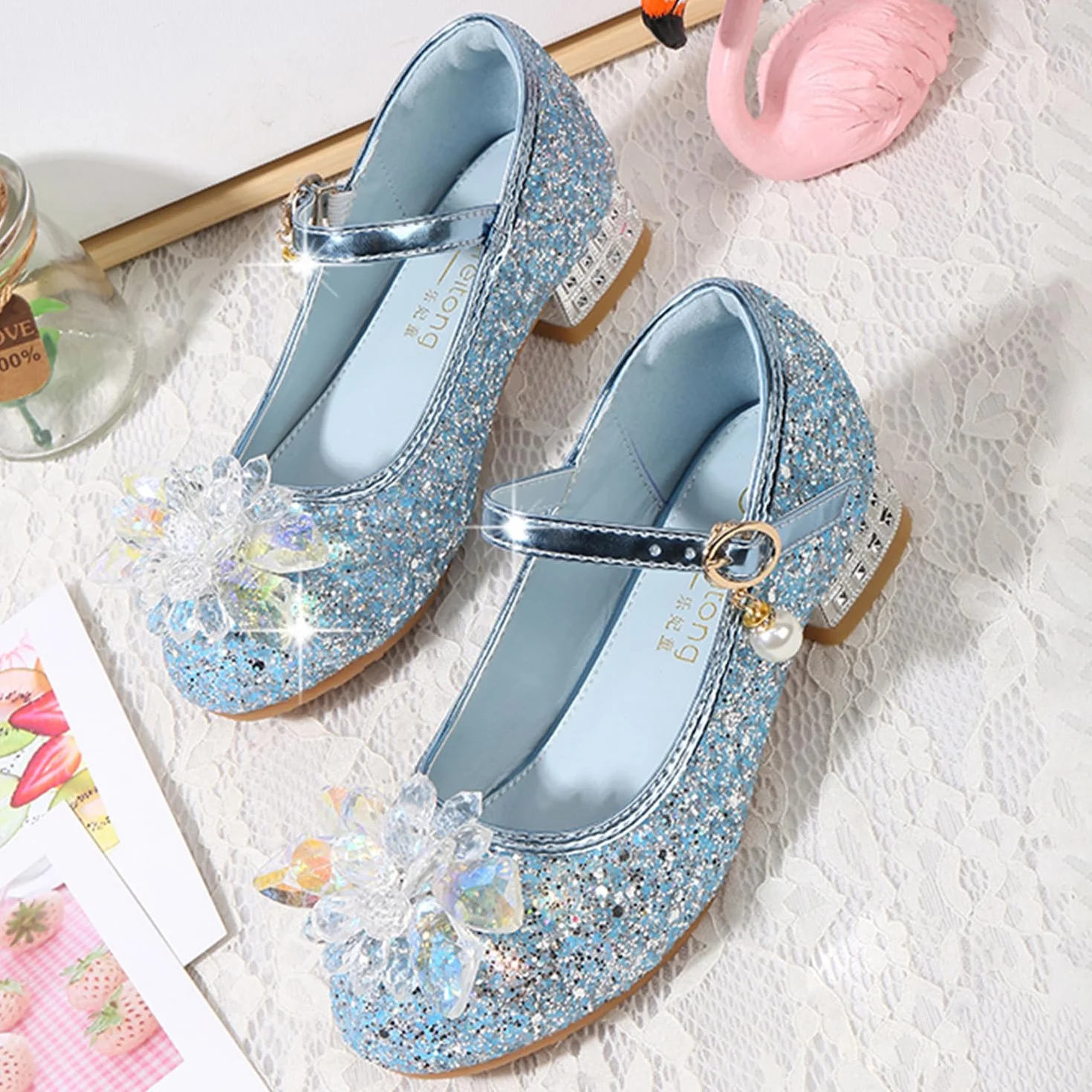 Sandales à Talon Cosplay Boucle Princesse Enfants Chaussures pour Déguisement