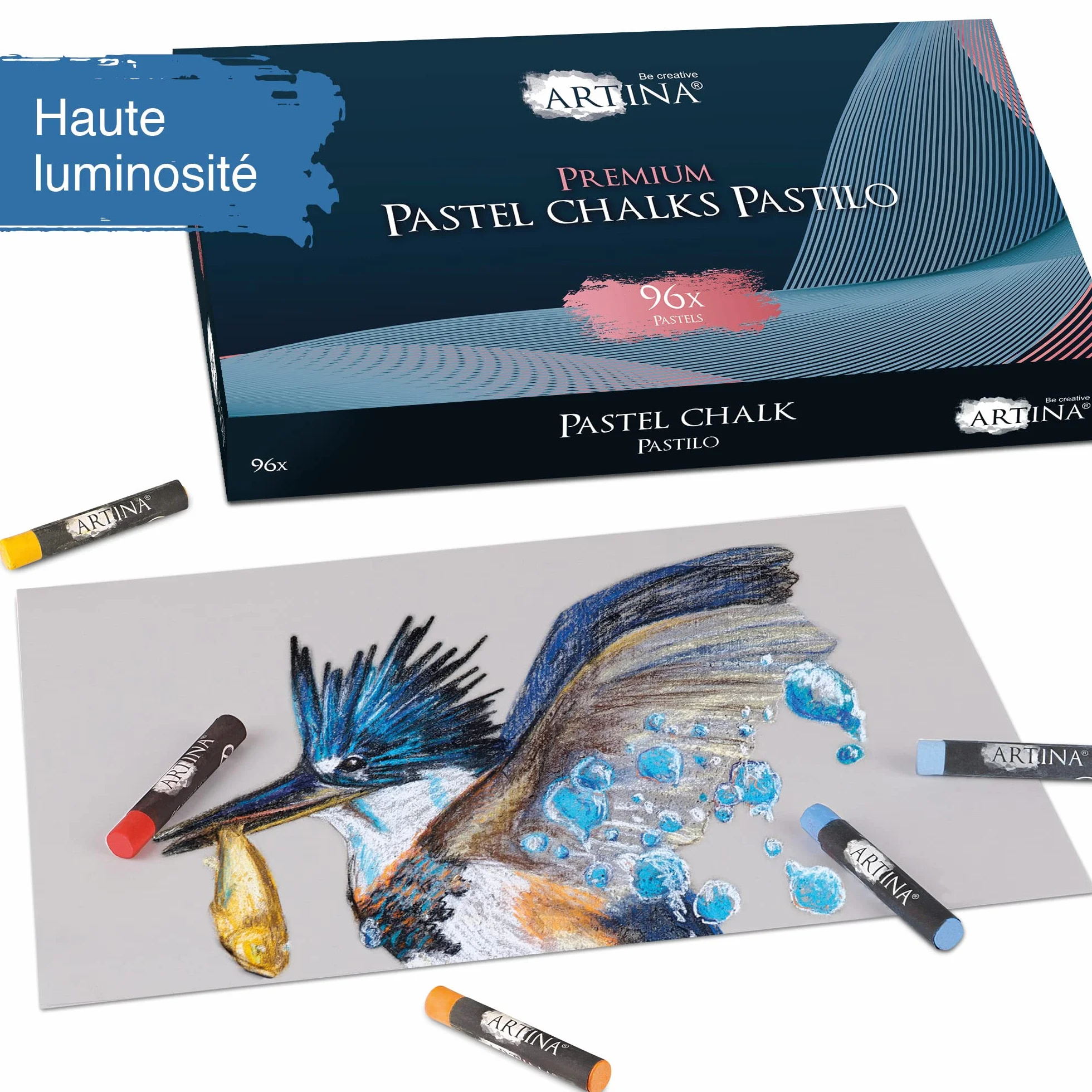 Artina Set de craies Pastilo 96 couleurs coffret certifié FSC