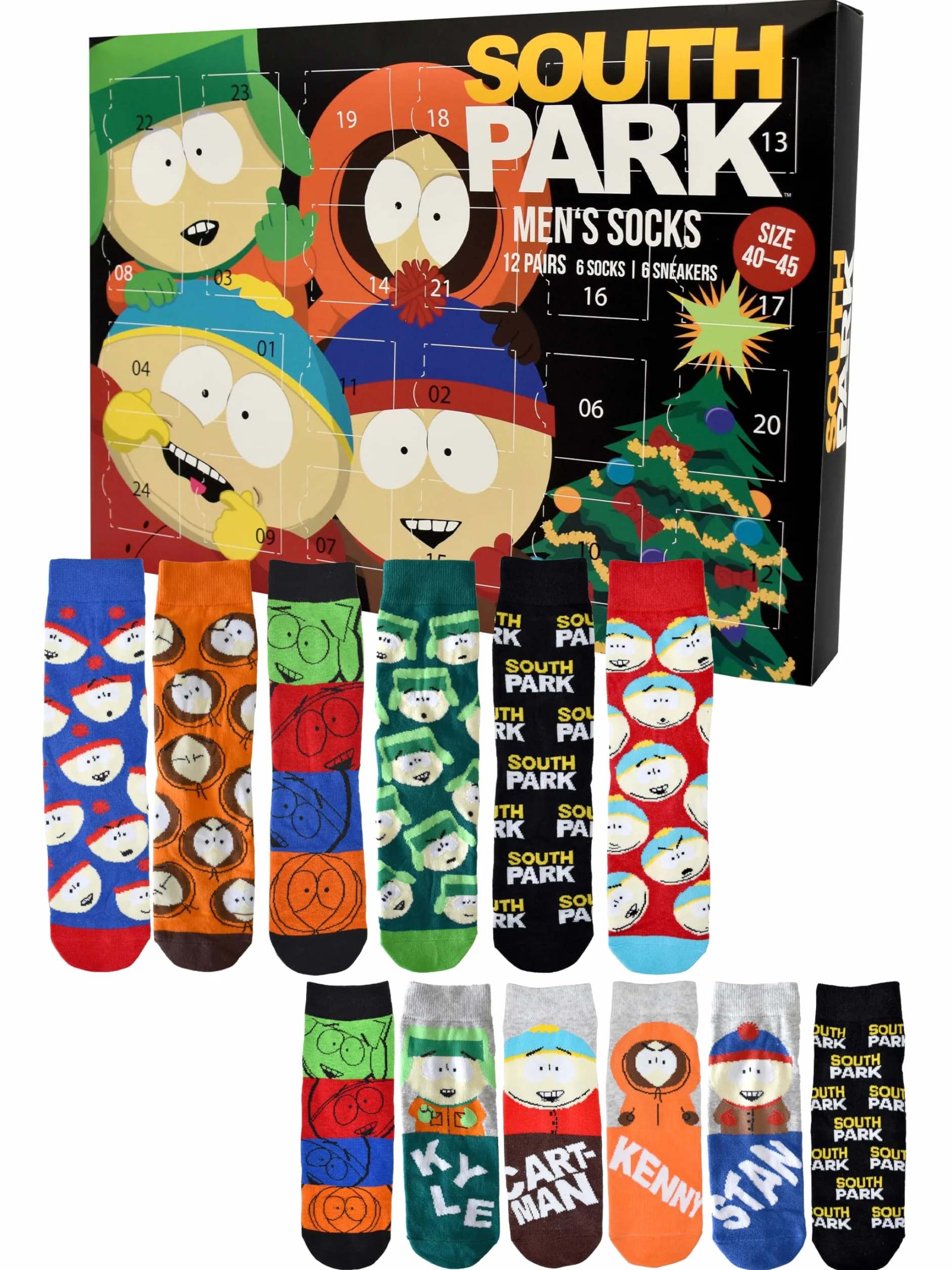 United Labels South Park calendrier de l’Avent chaussettes homme 40-45 12 paires