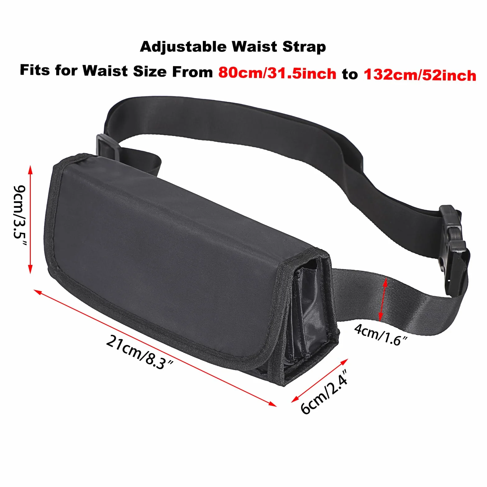 Porte-Monnaie Euro Sac de Rangement de Pièces avec Ceinture de Transport Noir