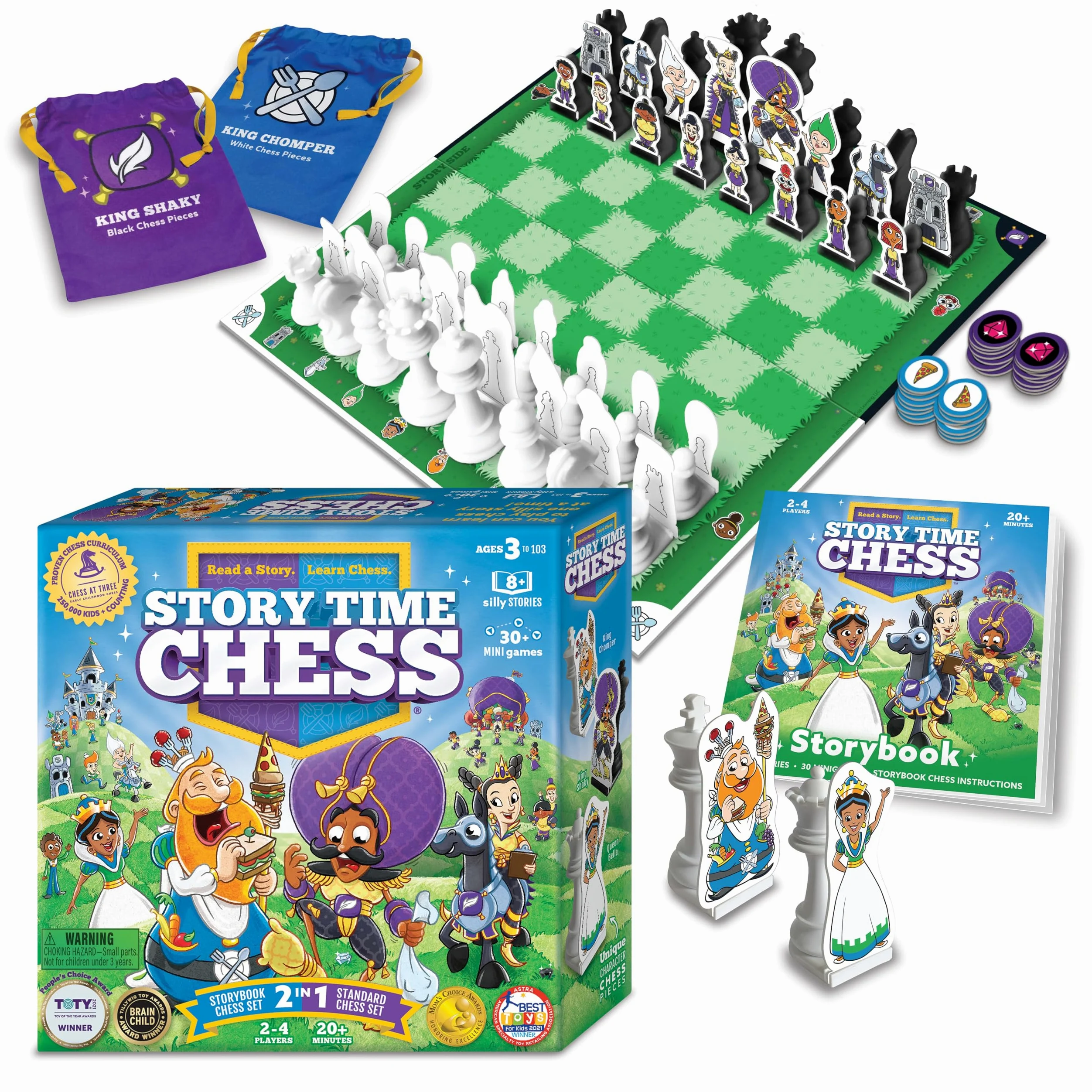 Story Time Chess - Jeu d'échecs pour débutants avec Livre, Jeu d'échecs, Jeux de société d'apprentissage Traditionnels pour garçons et Filles âgés de 3 à 103 Ans