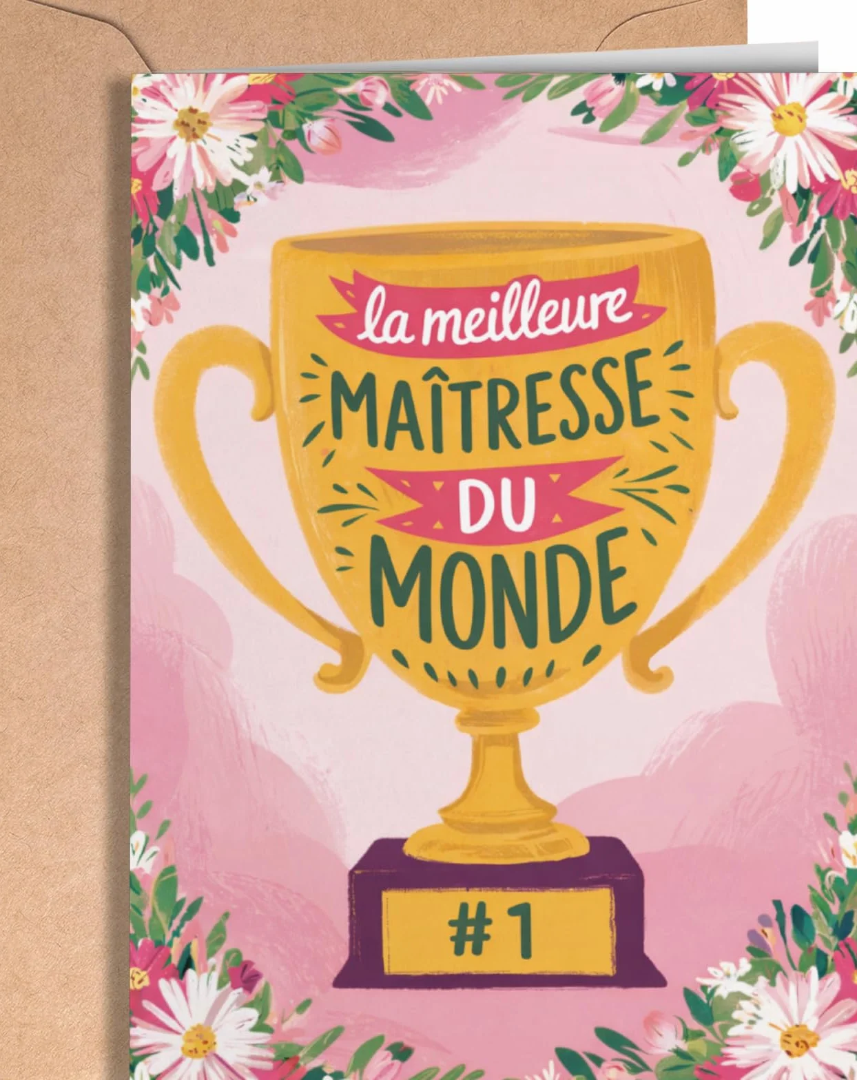 Merci Carte Maitresse d'école - Cadeau Remerciement Fin d'Année Professeur - Enseignants Cadeaux Original