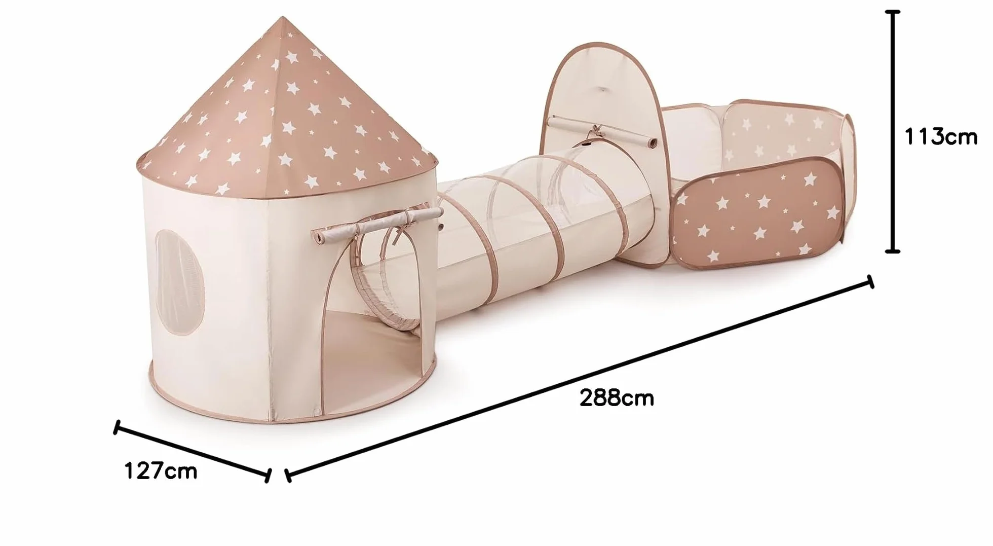 Tente de Jeu Enfants Intérieur 3-en-1 Pop Up Pliable avec Tunnel et Piscine à balles