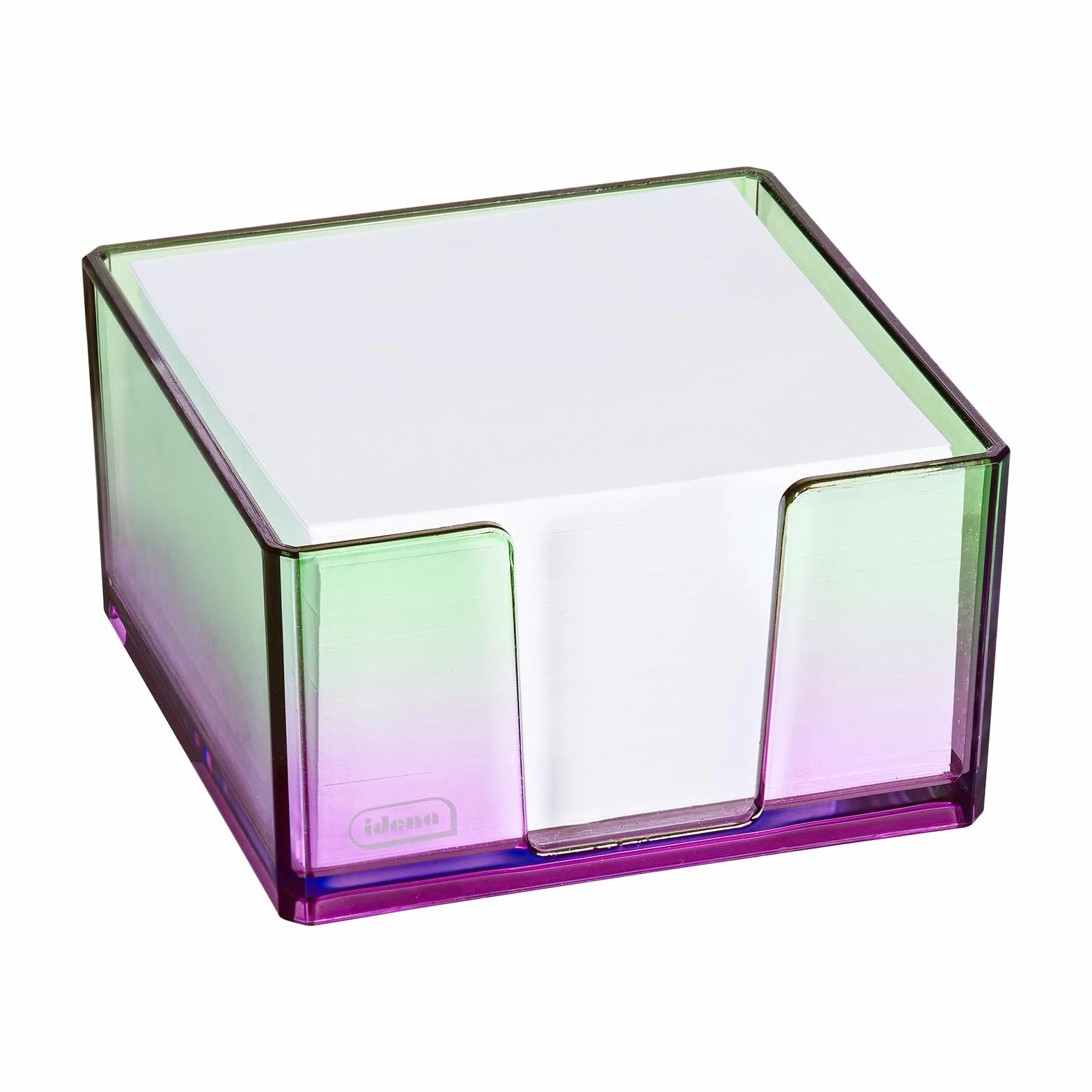 Idena Boîte à fiches 500 feuilles 80 g/m² plastique violet-vert 10,3 x 10,3 x 5,7 cm