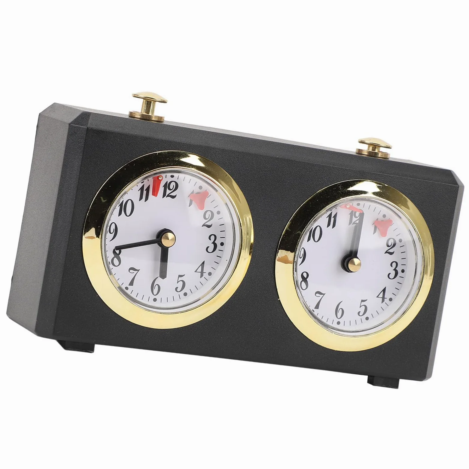 Pendule D'échecs Analogique Mécanique, Minuterie de Jeu de société, avec Fonction Compte à Rebours et Chronomètre pour échecs, échecs Chinois (Black)