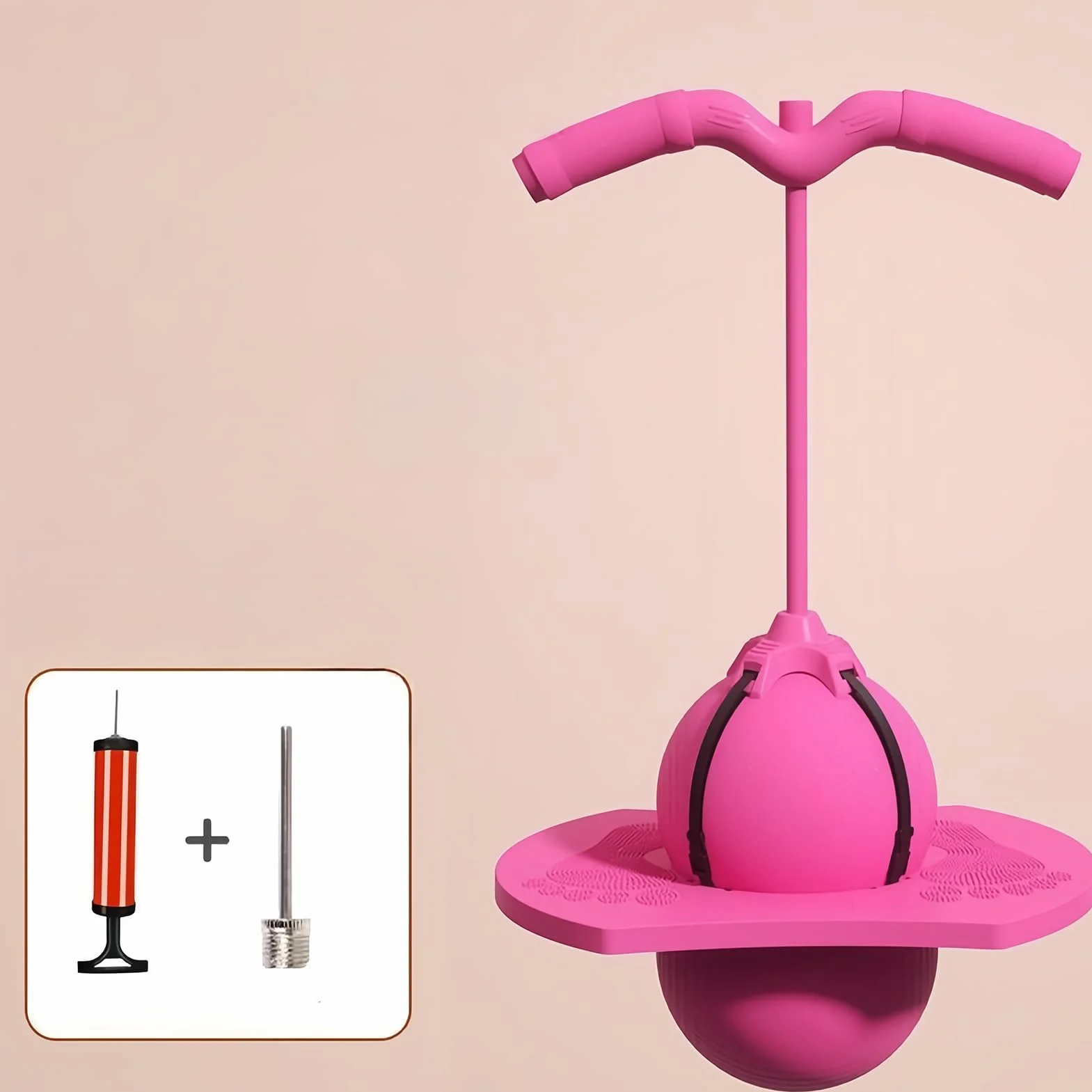 Ballon Sauteur avec Poignée Jouet Sautant pour Enfants Adultes Intérieur Extérieur