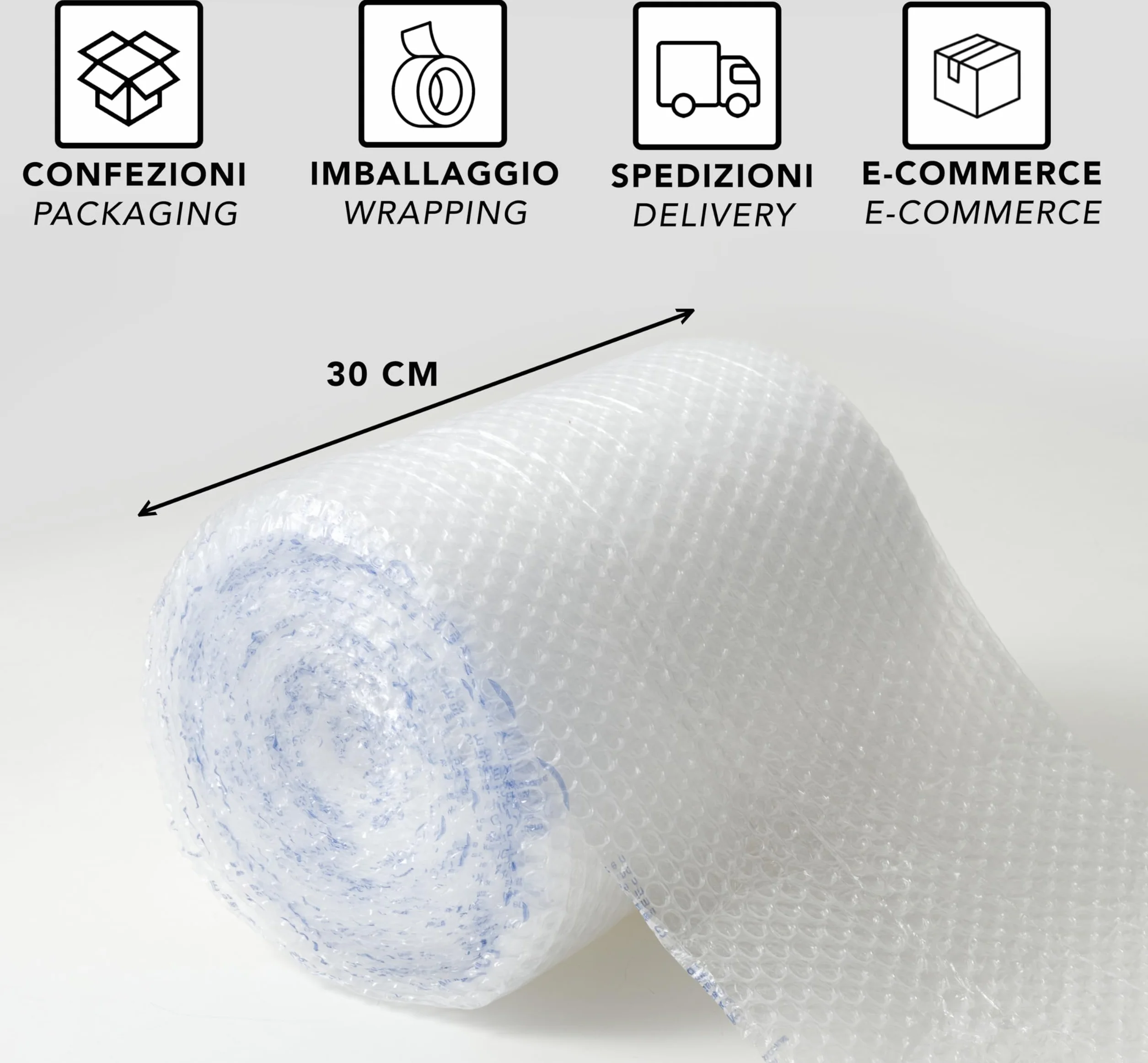 IPEA Rouleau Papier Film à Bulles 20 Mètres x 30 cm Protection Emballage Expédition