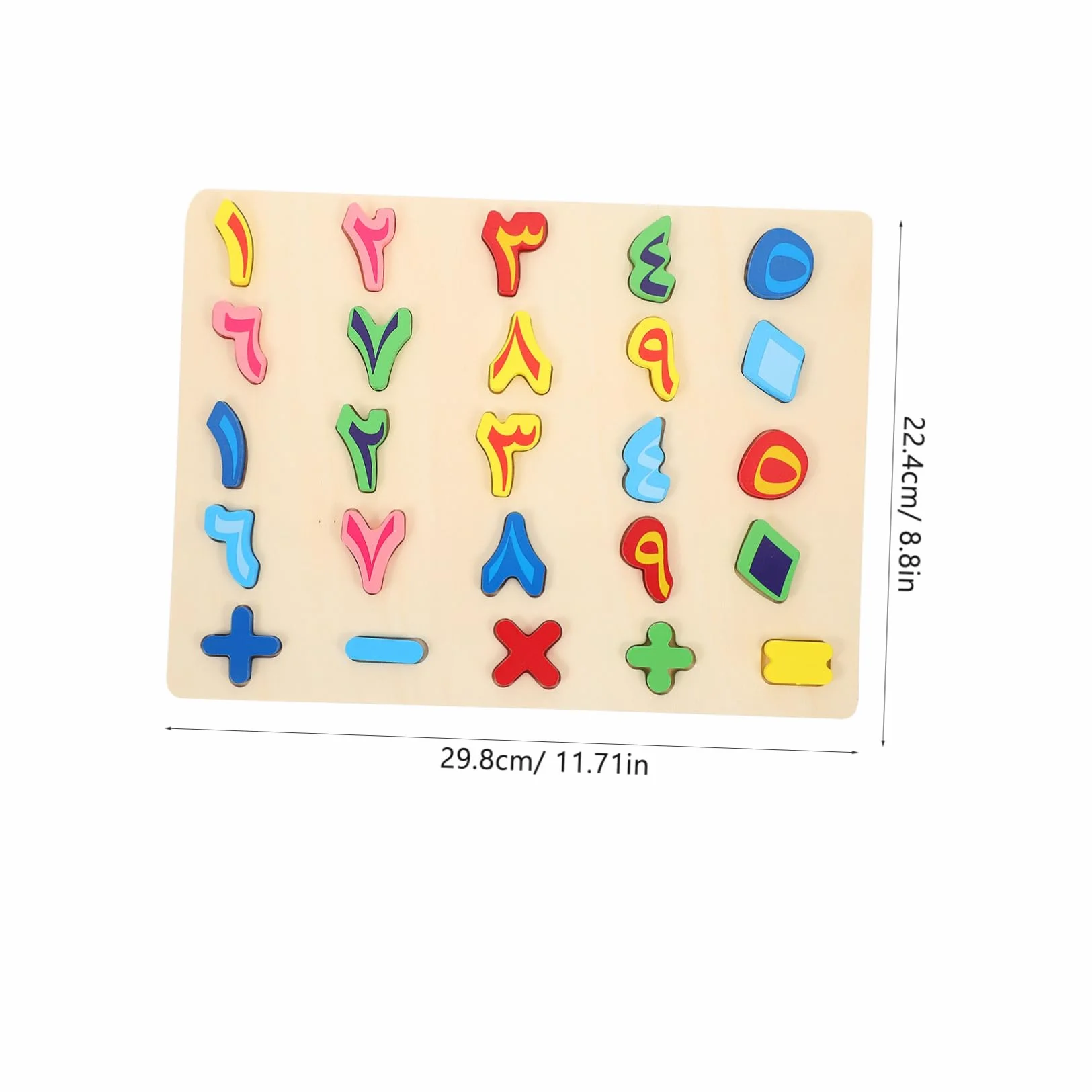 Puzzle en Bois Éducatif Chiffres et Alphabet Arabe Jouet Reconnaissance des Formes Mémoire Préscolaire