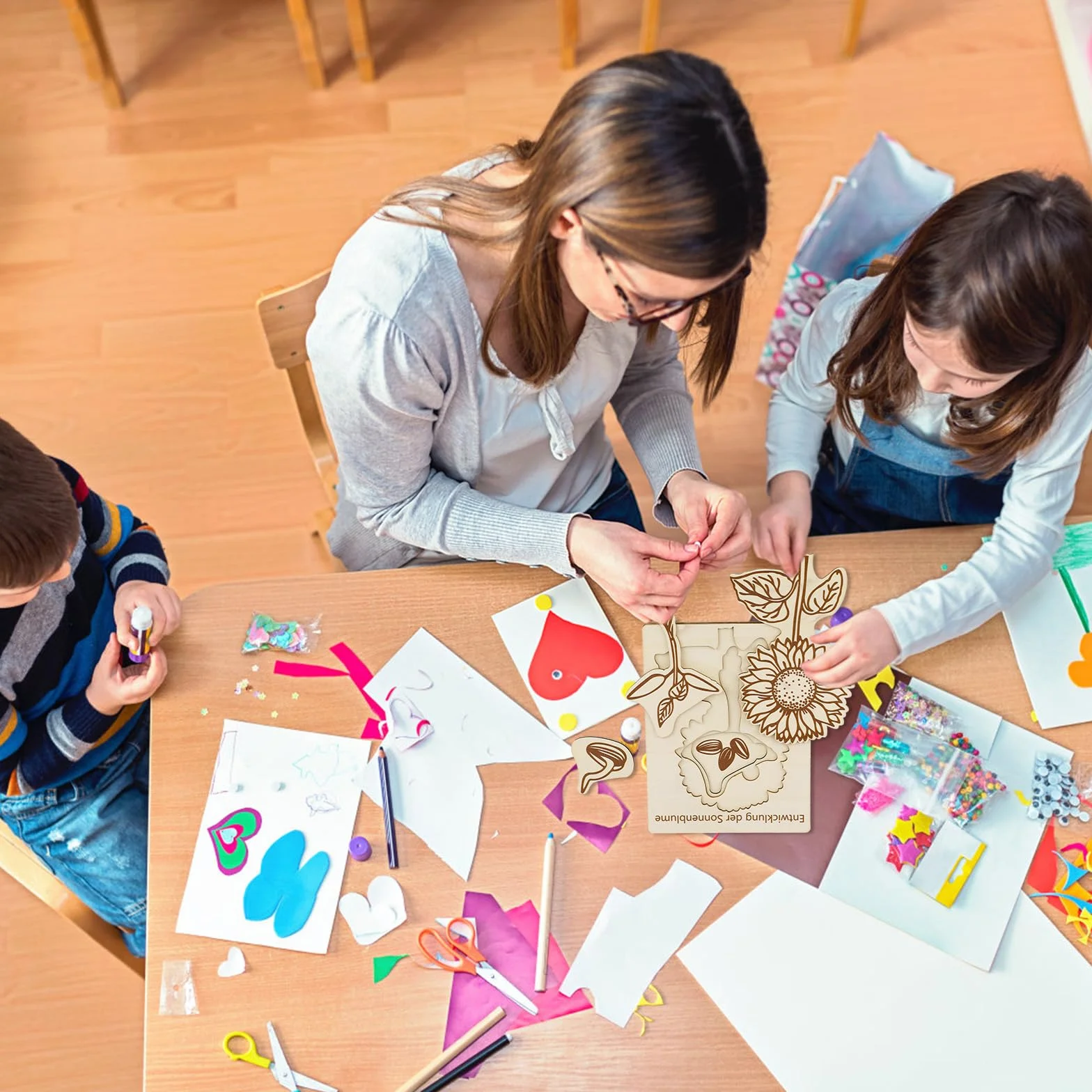 Puzzle du Cycle Vie Tournesol pour Enfants, Jouets Éducatifs en Bois, Apprentissage du Cycle Vie, 3-8 Ans