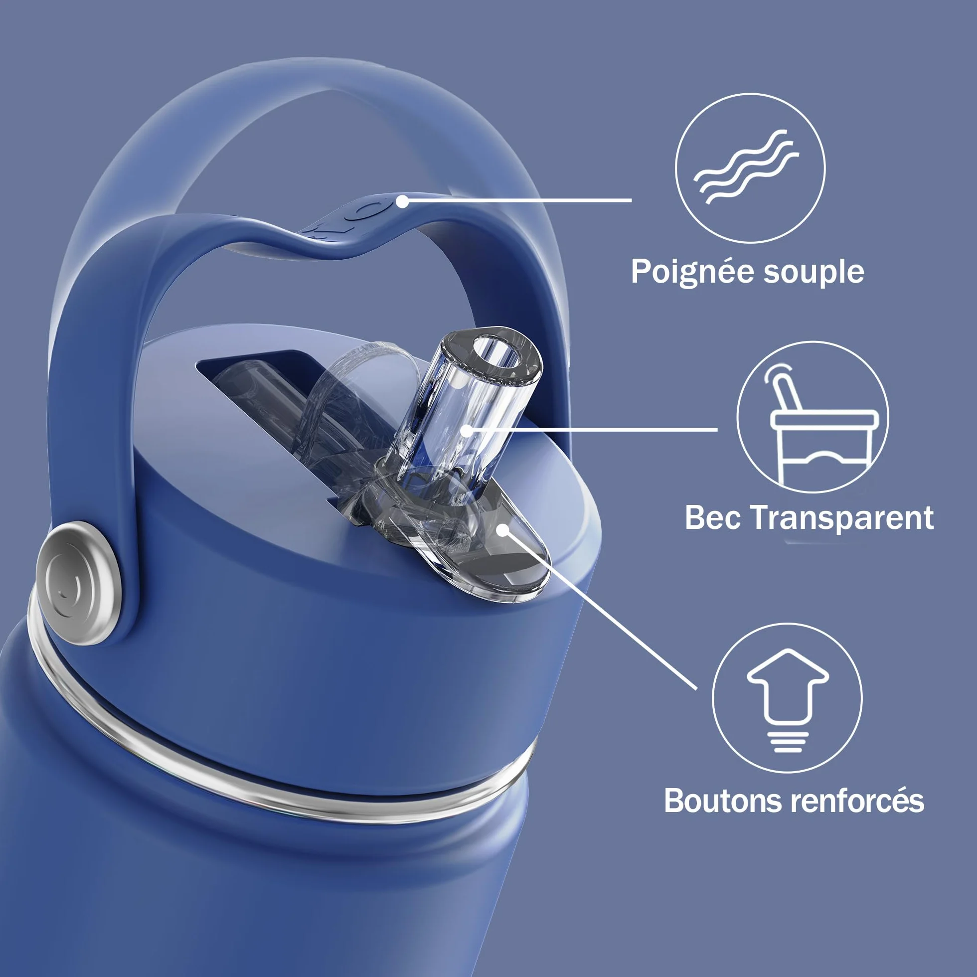 Gourde Isotherme Enfant 420ml Acier Inoxydable Sans BPA OISIZ
