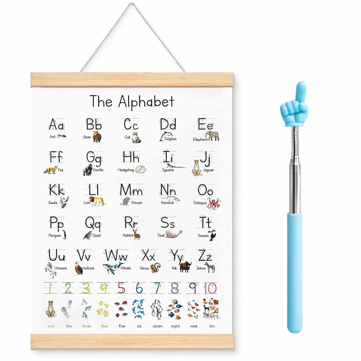 Affiche Alphabet Poster ABC Enfants Abecedaire Mural 40 x 30 cm pour Crèches Écoles Primaires