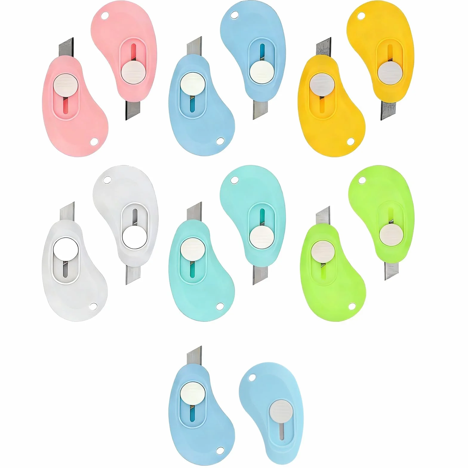 Lot de 12 Mini Cutter Rétractable Sécurité Ouvre Colis Poche Léger Cutter Portable Lettres Papier Bureau Maison