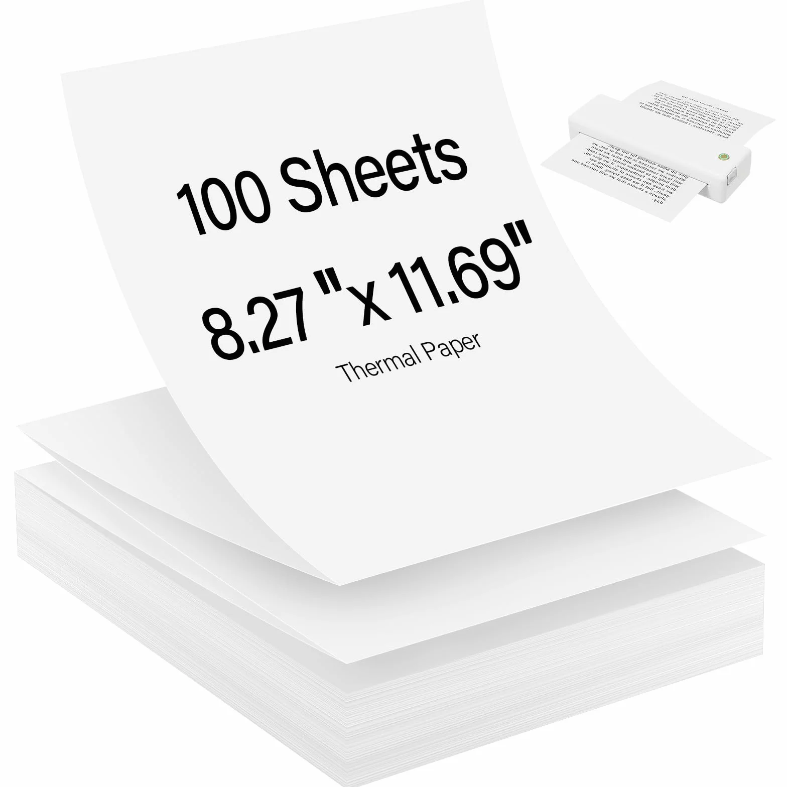 Papier Thermique A4 100 Feuilles Sans BPA Séchage Rapide Compatible Imprimantes Thermiques