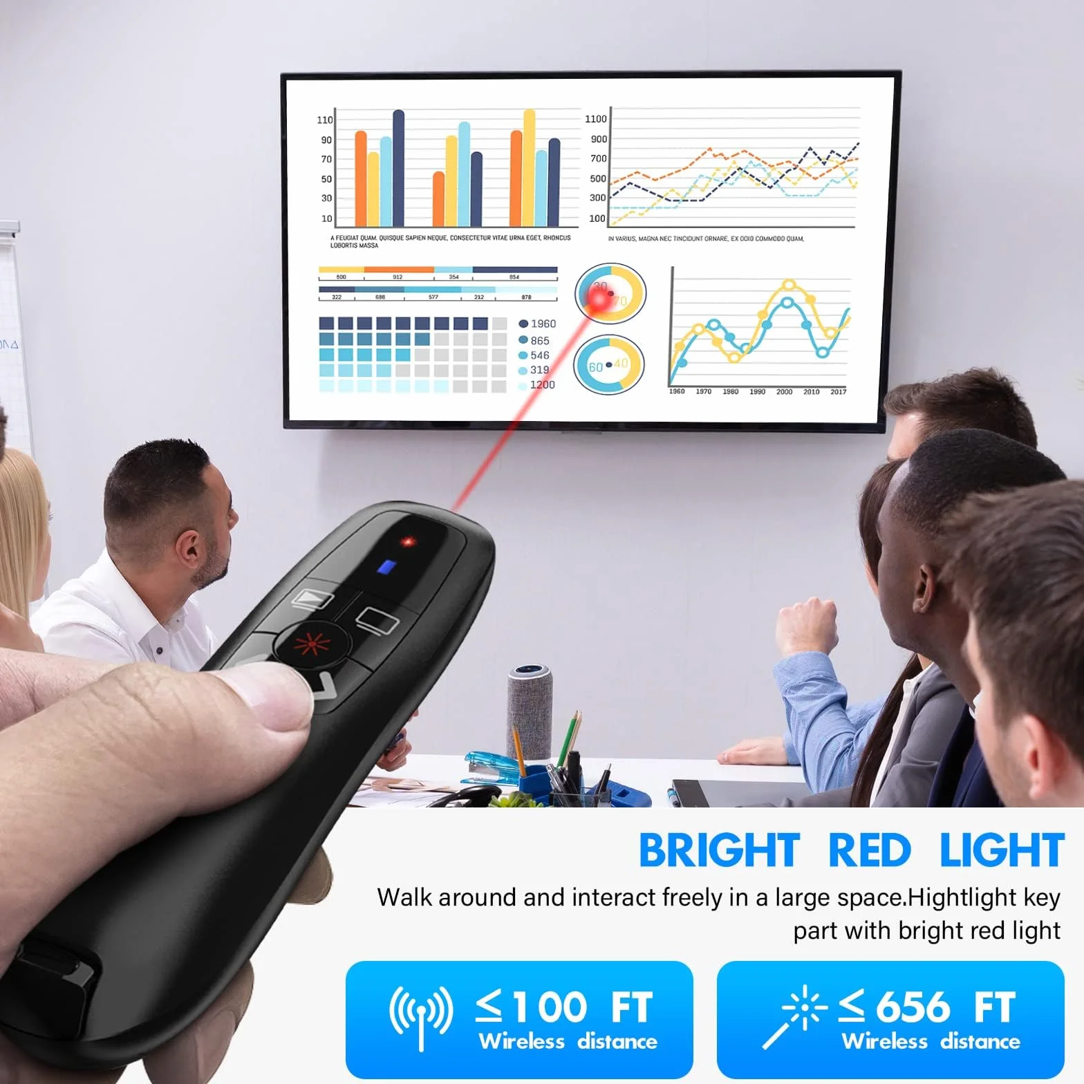 Télécommande sans fil 2,4 GHz pour PowerPoint avec récepteur USB