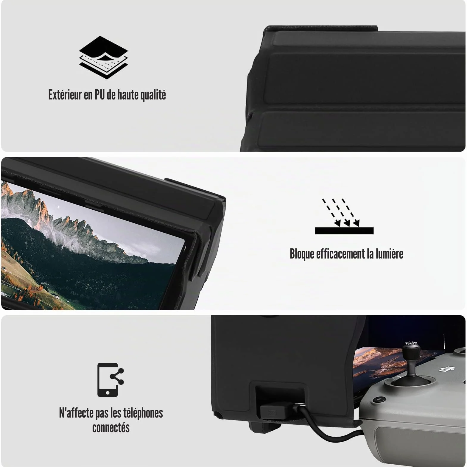 Pare-Soleil pour DJI Mini 2 Mini 3 Pro Air 2S Mavic 3, Couverture de Bouclier de Lumière Pliable pour 4.4-7.1 Pouces