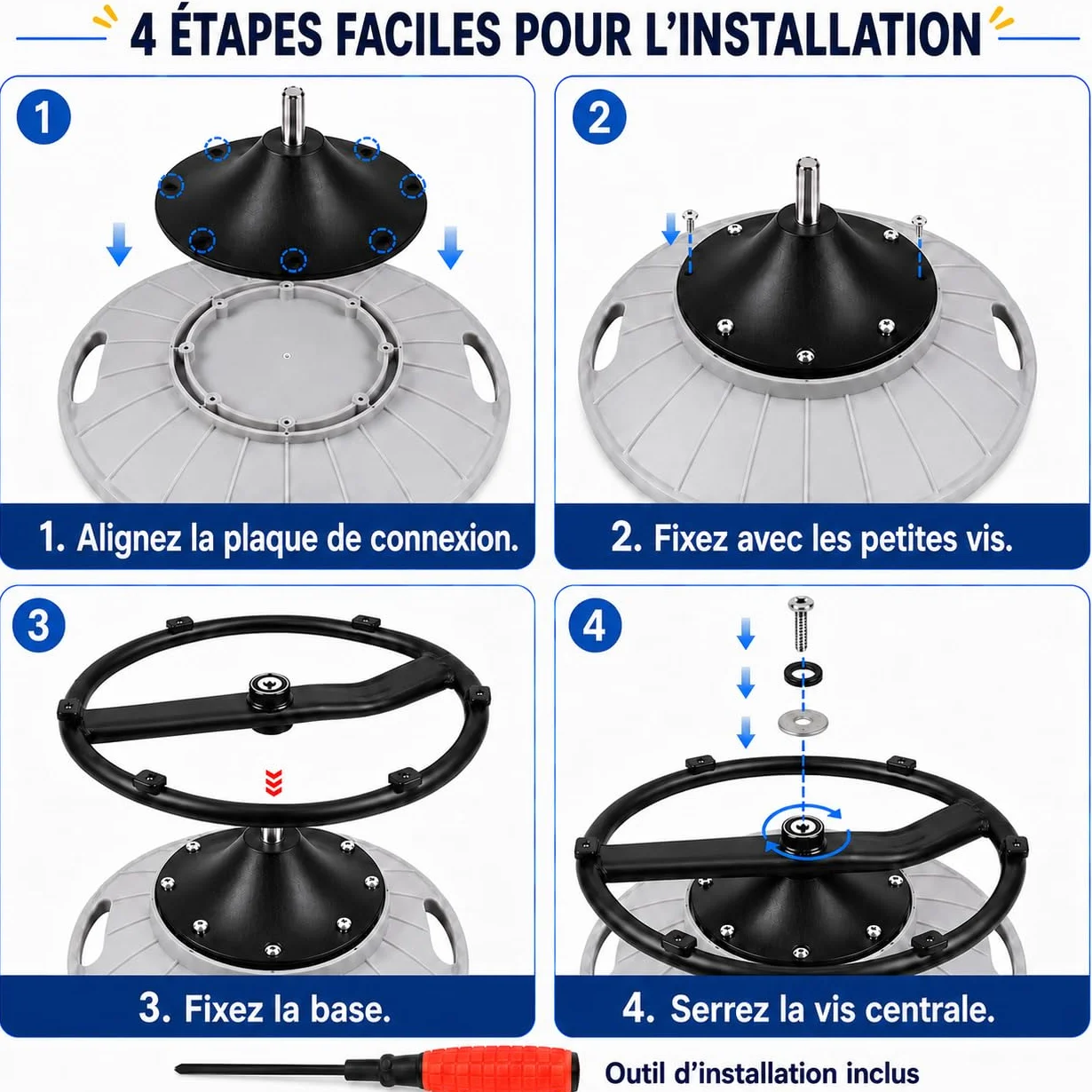TopHomer Chaise d'équilibre rotative pour enfants – Siège pivotant 360° autisme TDAH, soulagement mal des transports, poignées sécurité base stable