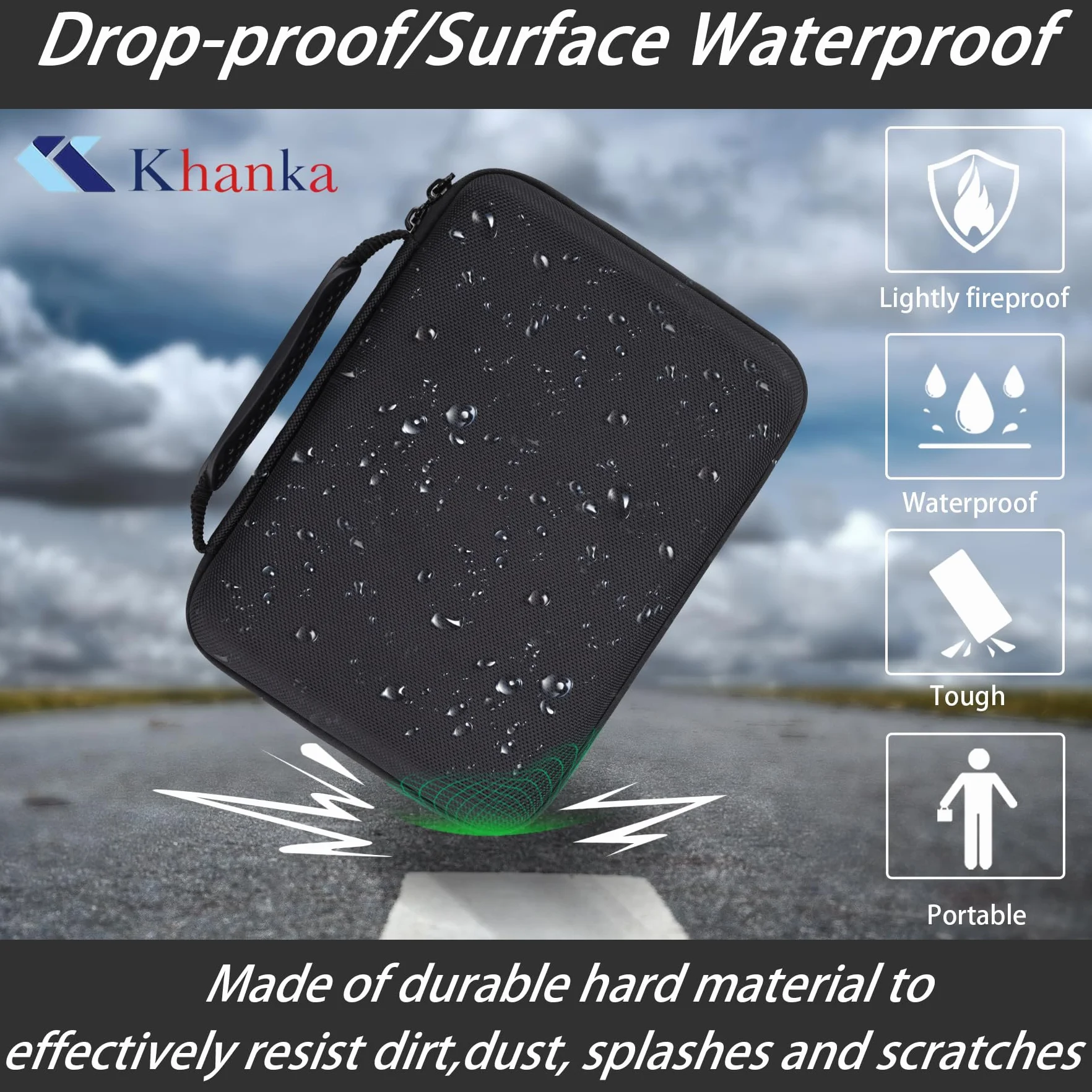 Khanka Étui pour DYMO LetraTag LT-100H/LT-100H Plus/XR Étiqueteuse Portative, Compatible avec Rubans Plastiques DYMO Letratag