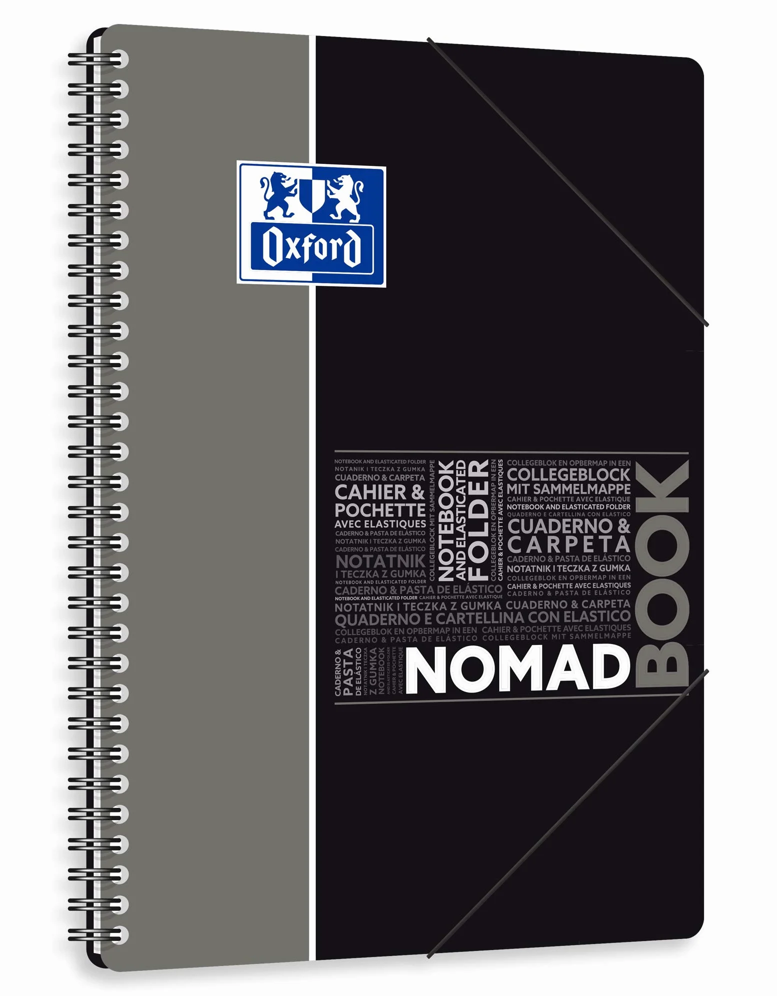 Oxford Nomadbook Cahier Spirale 17,6 x 25 cm 160 Pages Petits Carreaux Polypro