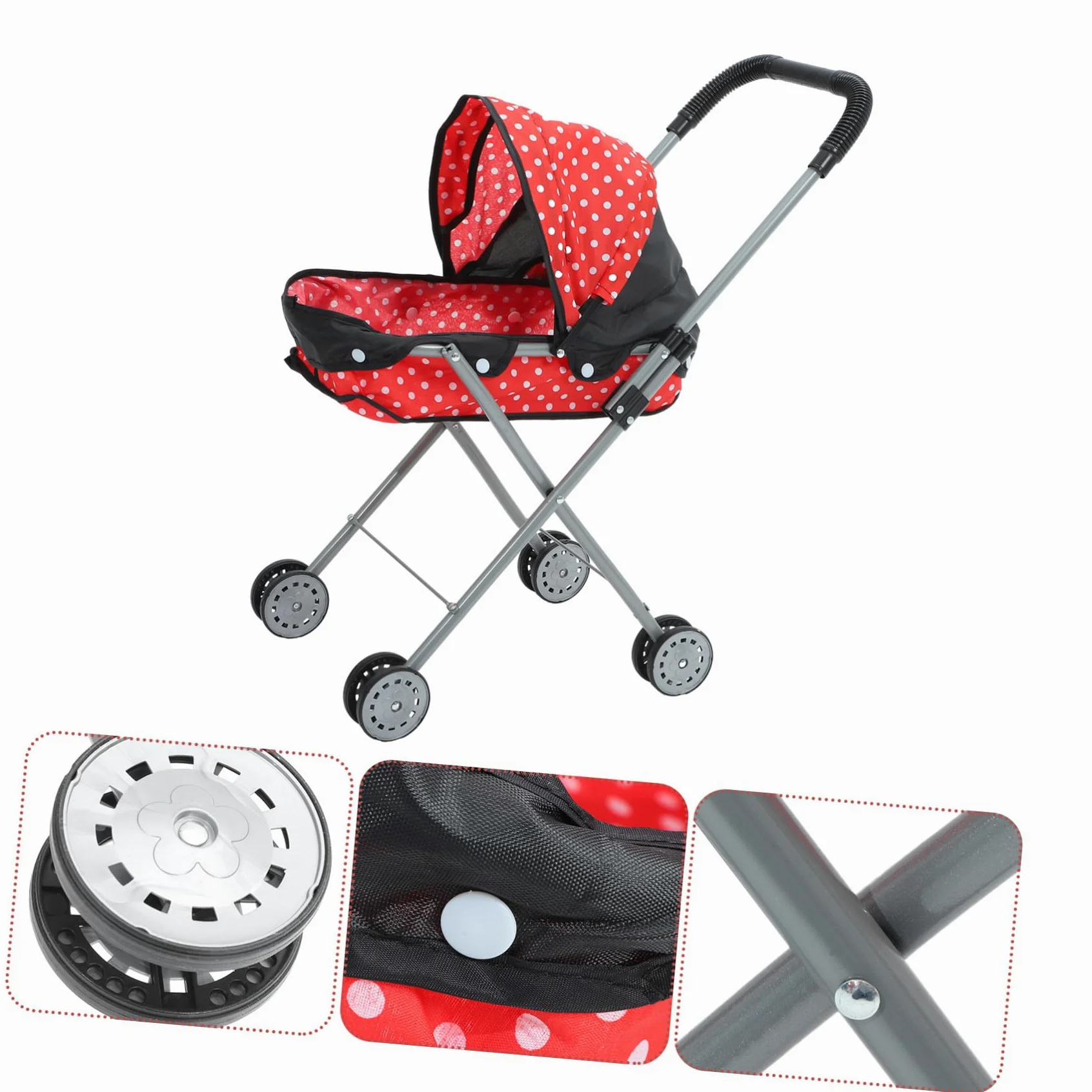 Abaodam Poussette pour Poupée Jouet de Rôle Accessoire pour Poupée Poussette Décoration pour Micro-Maquette