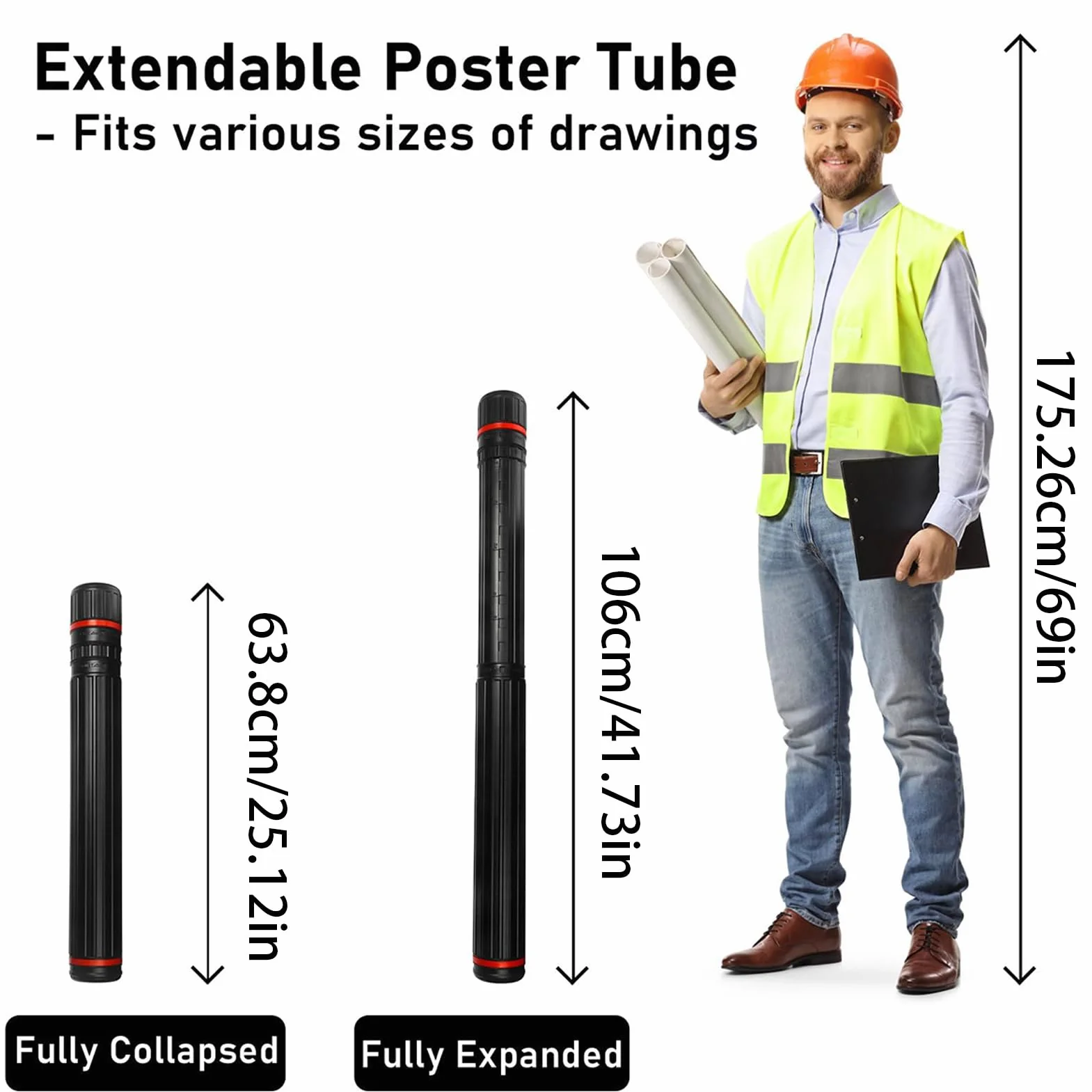 Support Télescopique Pour Affiche D'art, Tube Extensible Avec Sangle, Tube De Transport D'art