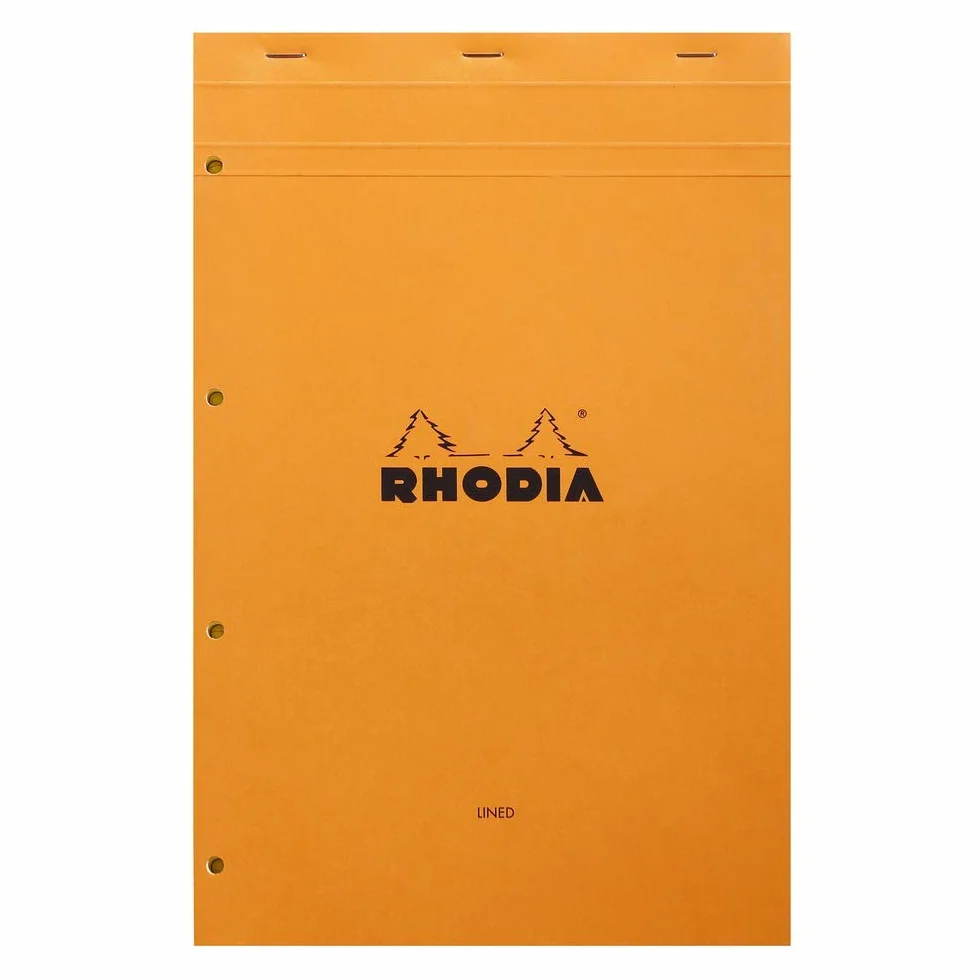 Bloc N°119 orange 210x318 A4 80 feuilles 80 g/m² ligné marge perforation 4 trous
