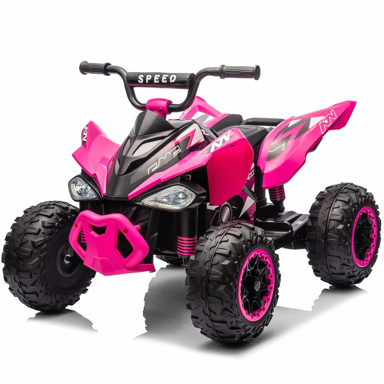 LALAHO Quad Électrique Enfants 12V Voiture Électrique avec LED et Musique ATV pour Enfant 3-8 Ans Rose