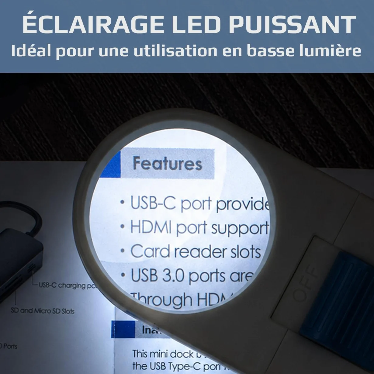 Carson Loupe éclairée à Main 7X LED 1,5" lentille asphérique SV-70