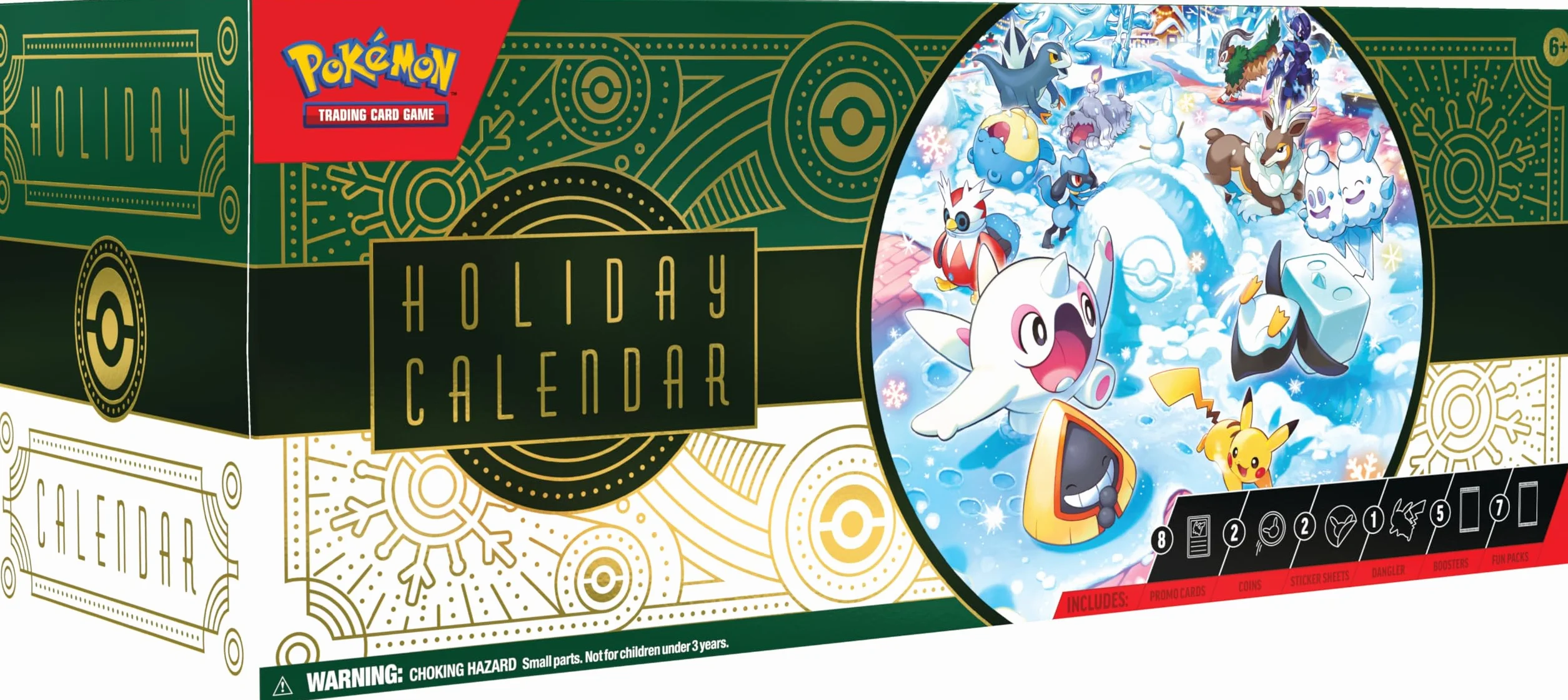 Pokémon TCG : Calendrier des fêtes (8 Cartes en Aluminium, 5 boosters et Plus)
