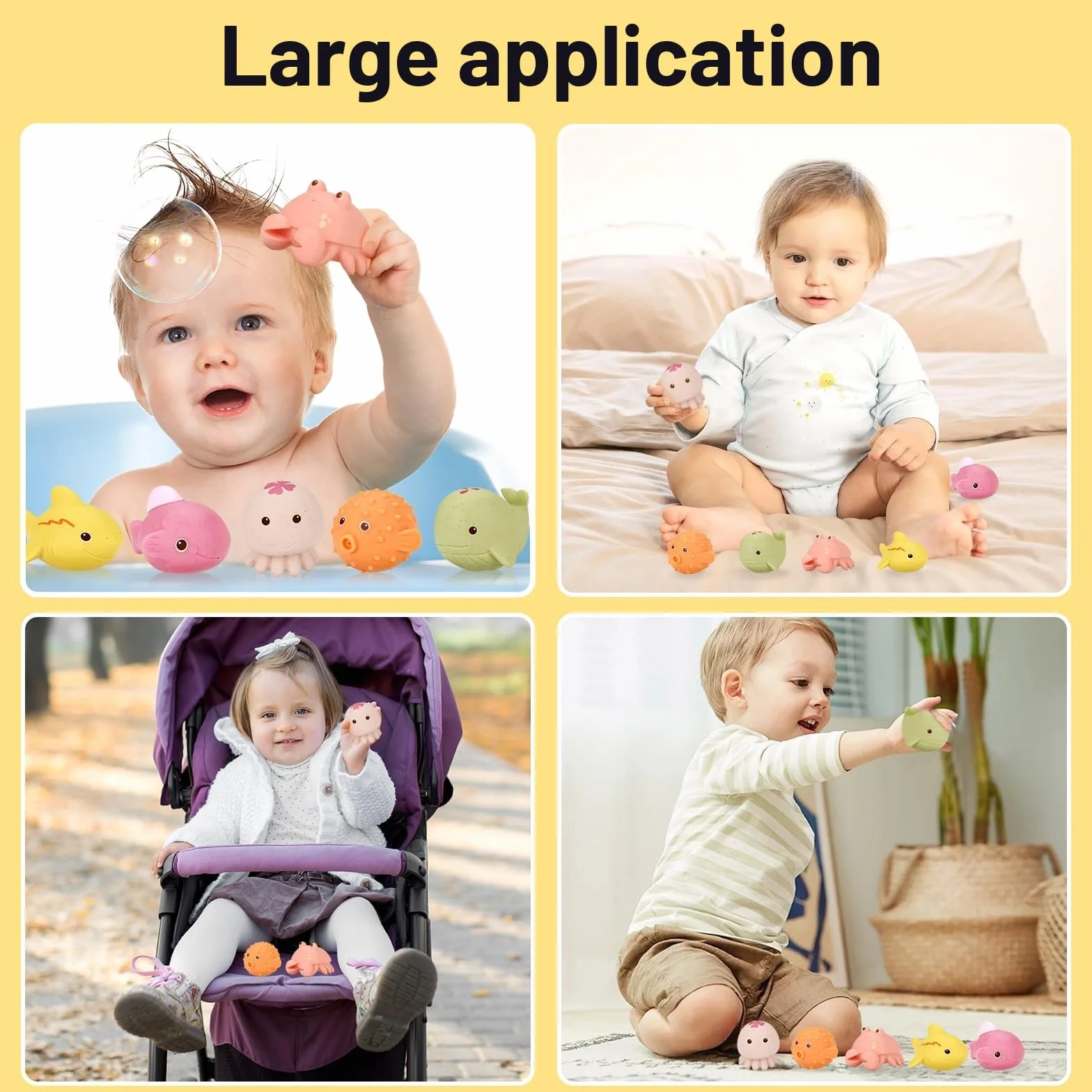 Jouets de Bain Bébé Anti-moisissures Lot de 6 sans Trous Coordinación œil-Main