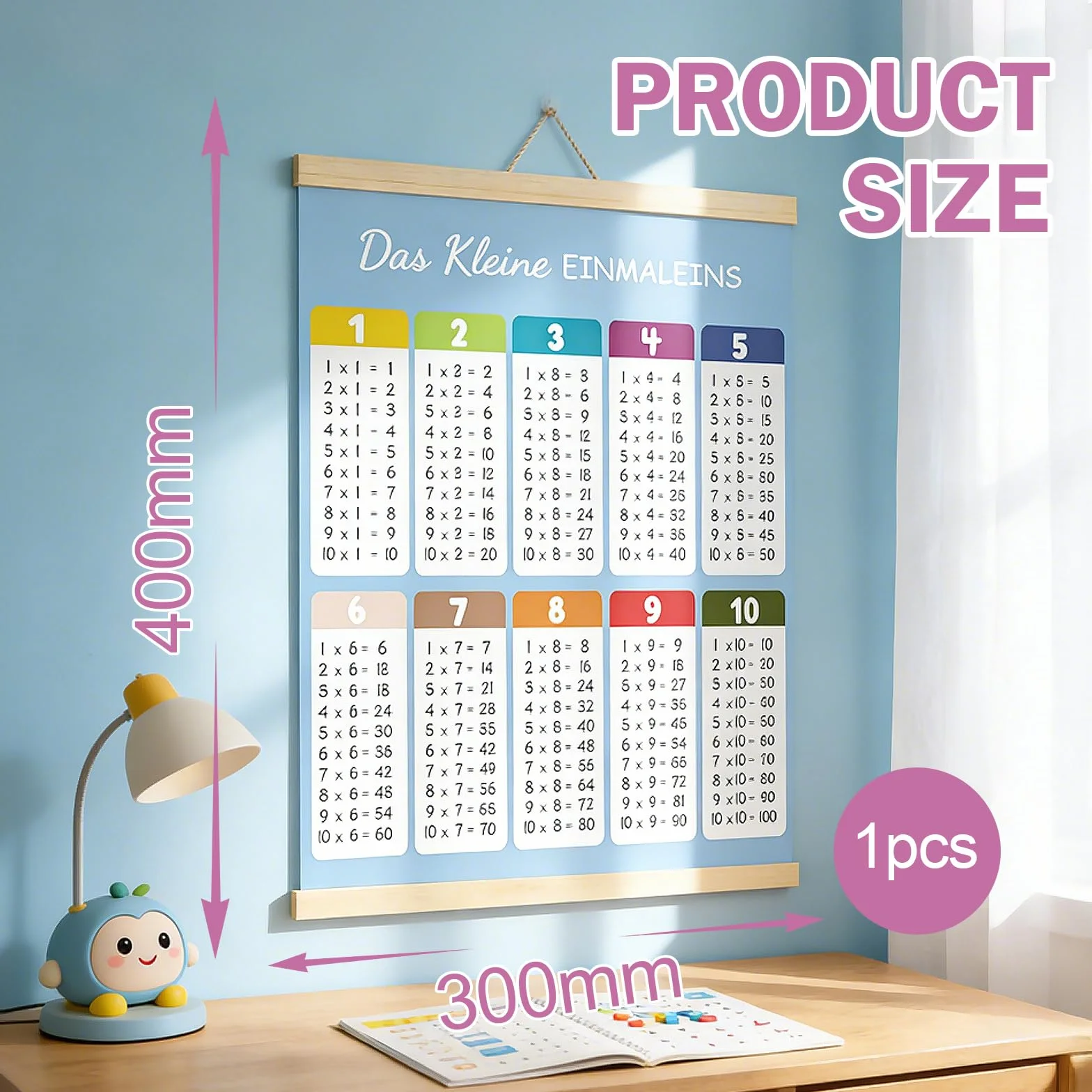Table de Multiplication Affiche Murale Outils d'Apprentissage pour Enfants 30 x 40cm