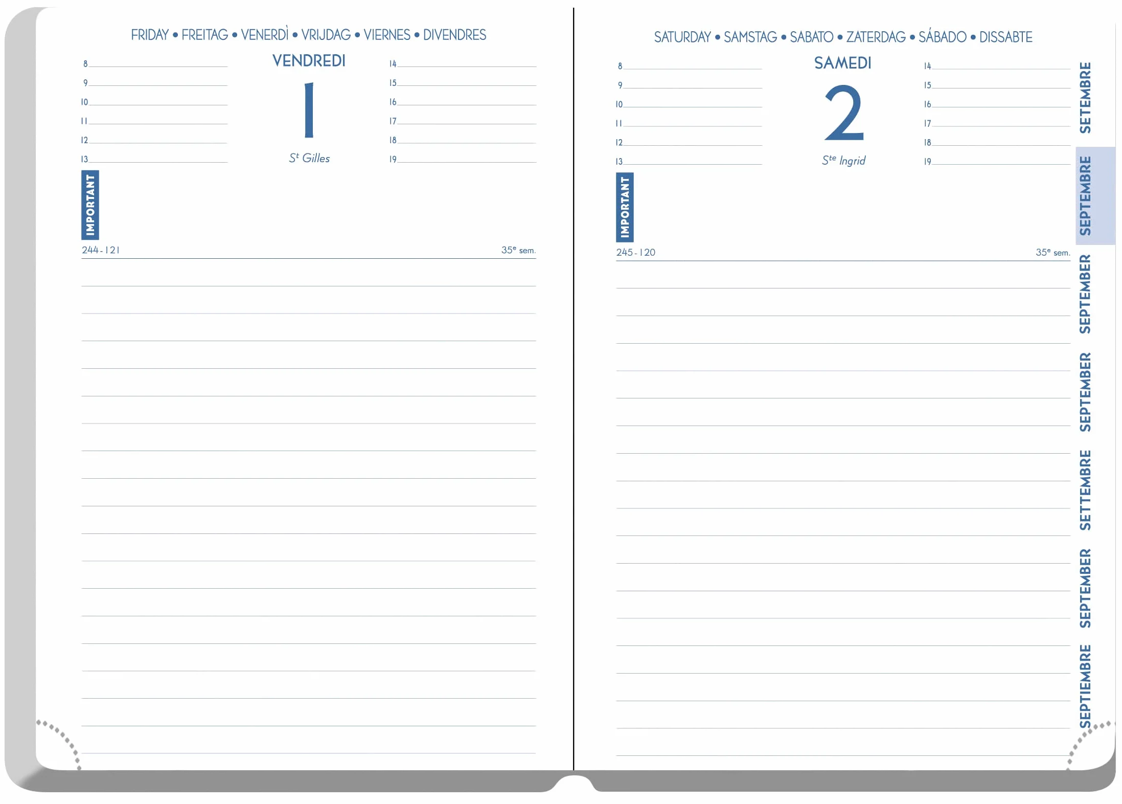 Exacompta Agenda Forum Office Winner 15 x 21 cm Journalier Août 2026 à juillet 2027 Bleu