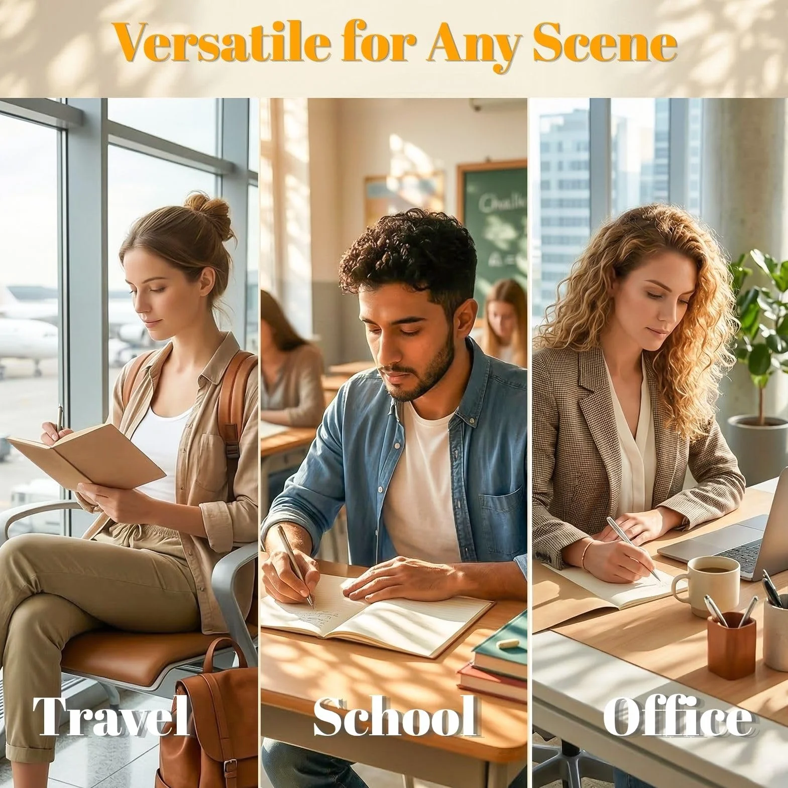 VEESUN Lot de 10 Cahiers Kraft A5 Ligné, Carnet de Notes, Bloc-notes