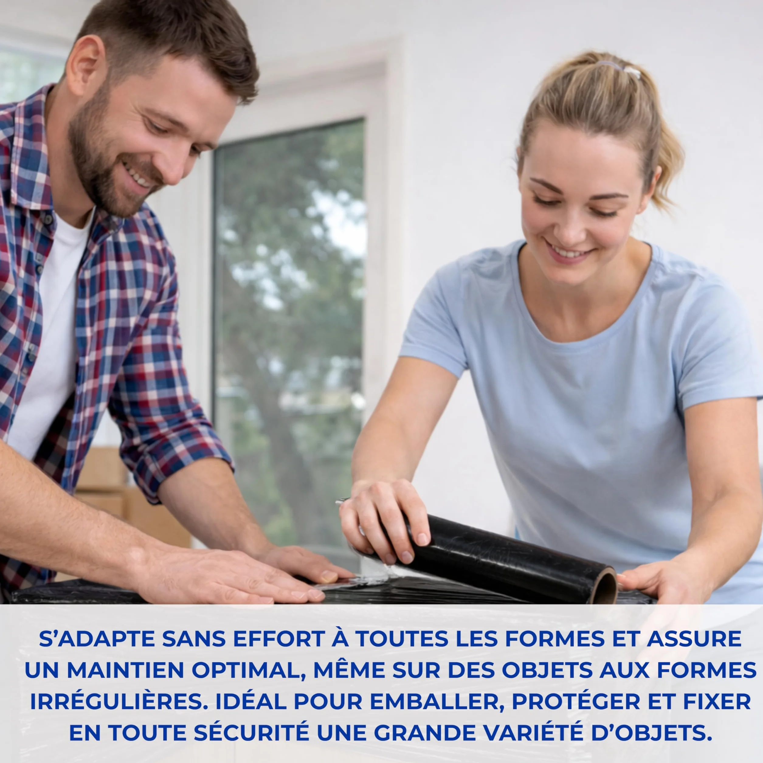 Film étirable Noir 25 cm 3 rouleaux opaque 300 g mandrin Ø38 mm