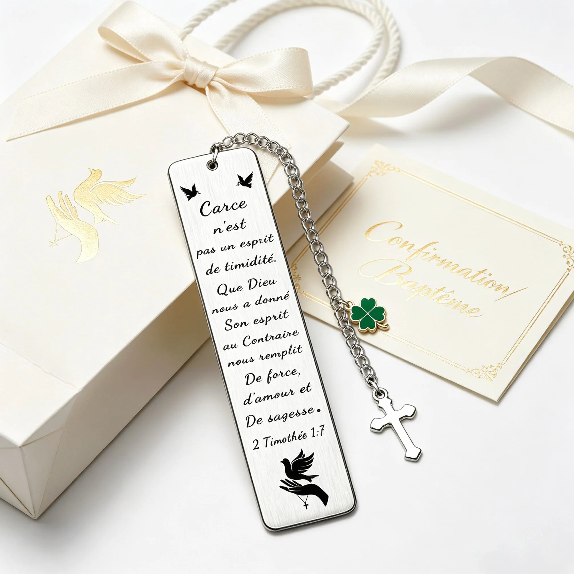 Marque-Page Chrétien Religieux pour Femme Homme Cadeau Communion Confirmation Baptême Anniversaire Calendrier Avent (2)