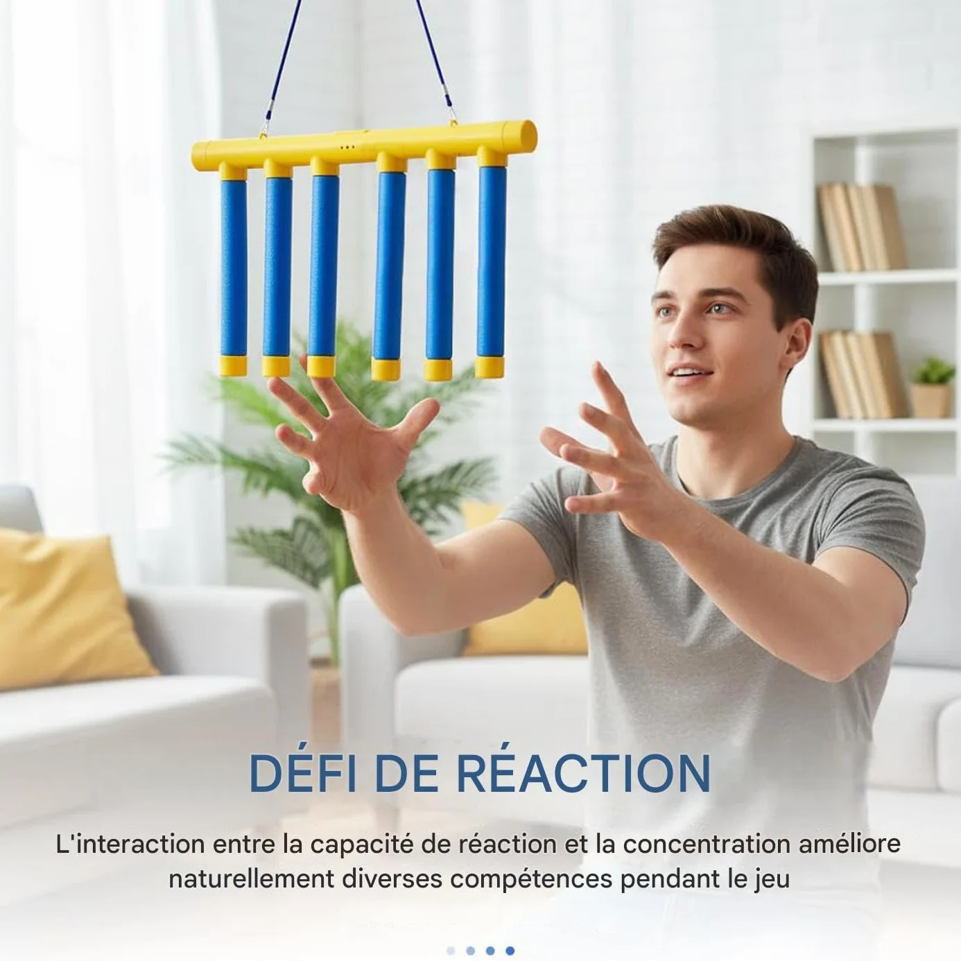 Jeu d'Attraper des Bâtons Sensoriel Interactif pour Adultes Entraînement Réaction