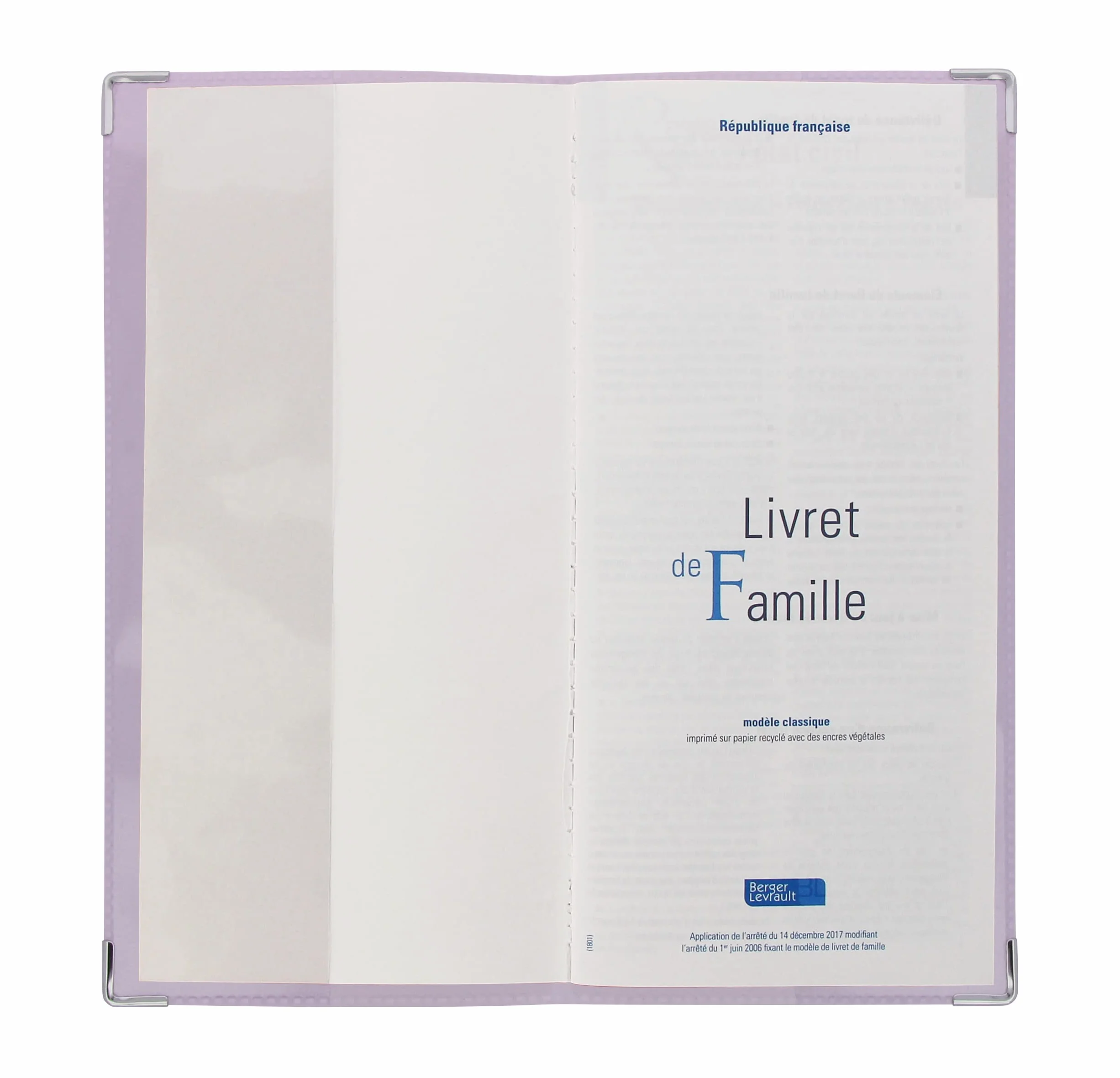 Etui Livret de Famille Rose Lilas Fabrication Française Porte Documents Officiels