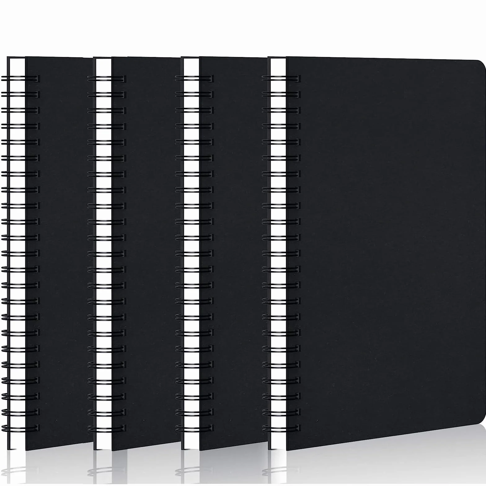 PALUDO Lot de 4 Cahiers A5 Spirales Ligné Couverture Kraft 120 Pages