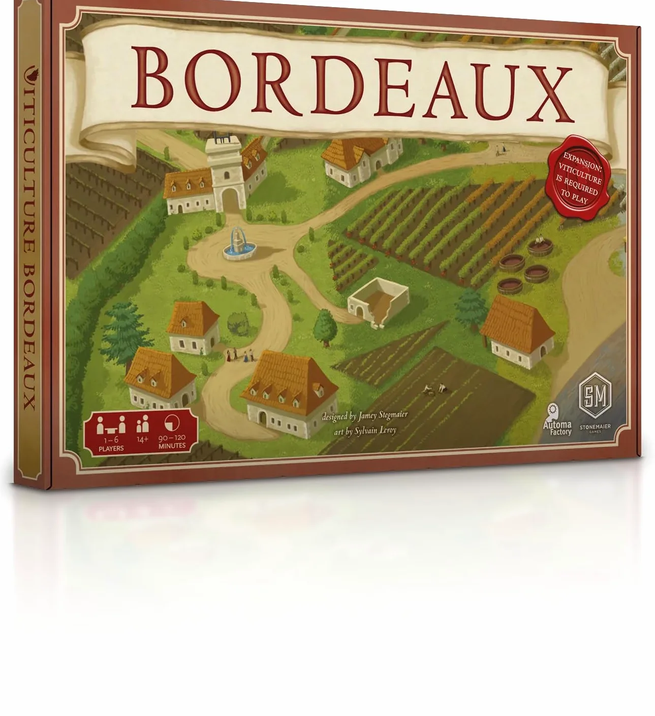 Stonemaier Games: Viticulture : Bordeaux Expansion par Jamey Stegmaier | Un nouveau plateau avec des graphismes, une disposition et un nouveau mécanisme mis à jour | Ajouter à la viticulture | 1 à 6