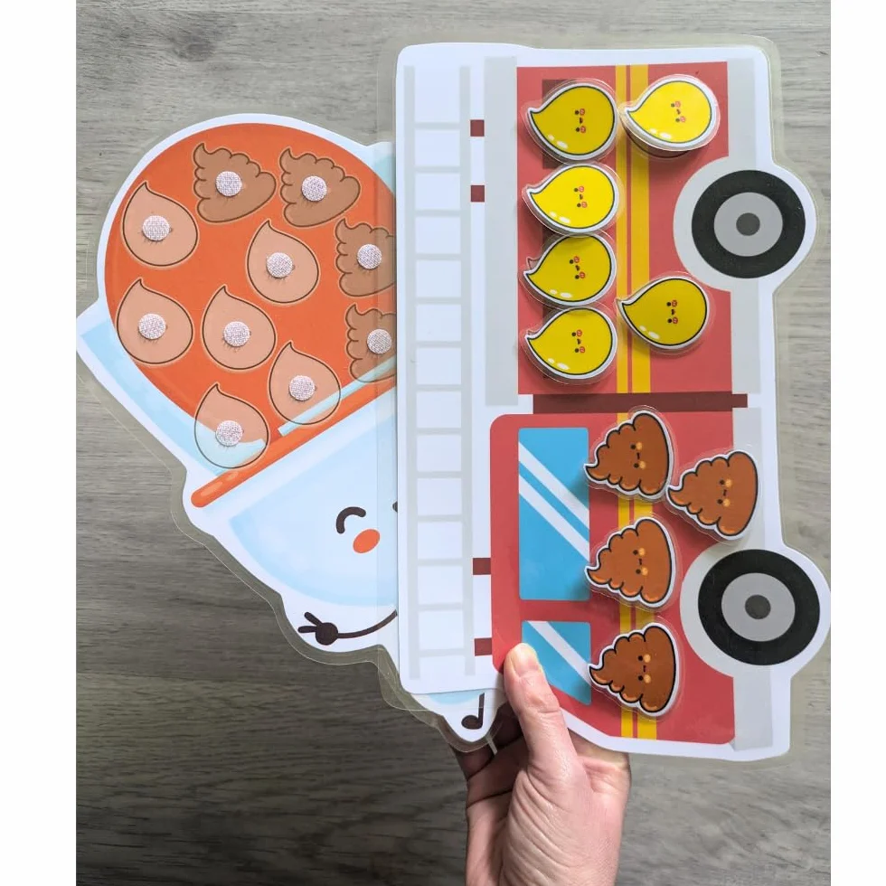 Tableau de Propreté Enfant Routine Toilettes Camion de Pompier Planificateur Visuel Éducatif Autonomie 3 Ans TDAH TSA