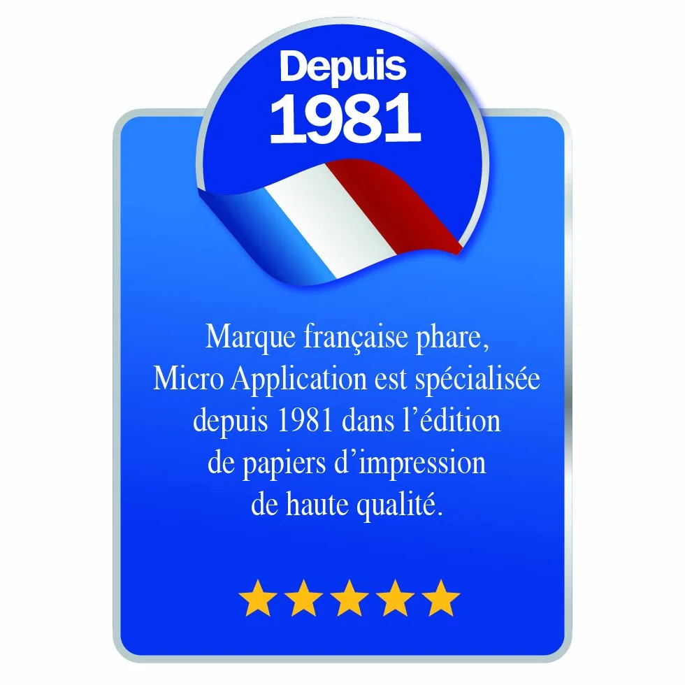 Micro Application Papier Autocollant Transparent A4 8 Feuilles Étiquettes Adhésif