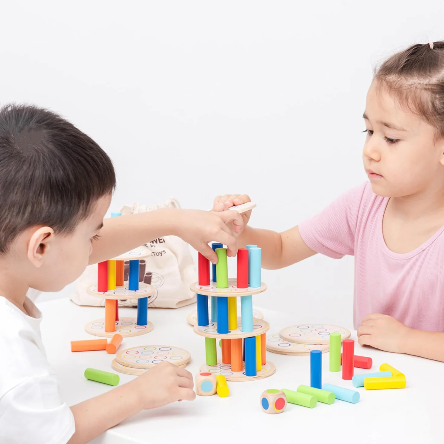Woet® Jeu Tour d’Équilibre Jouet en Bois Empilage Éducatif 3 Ans
