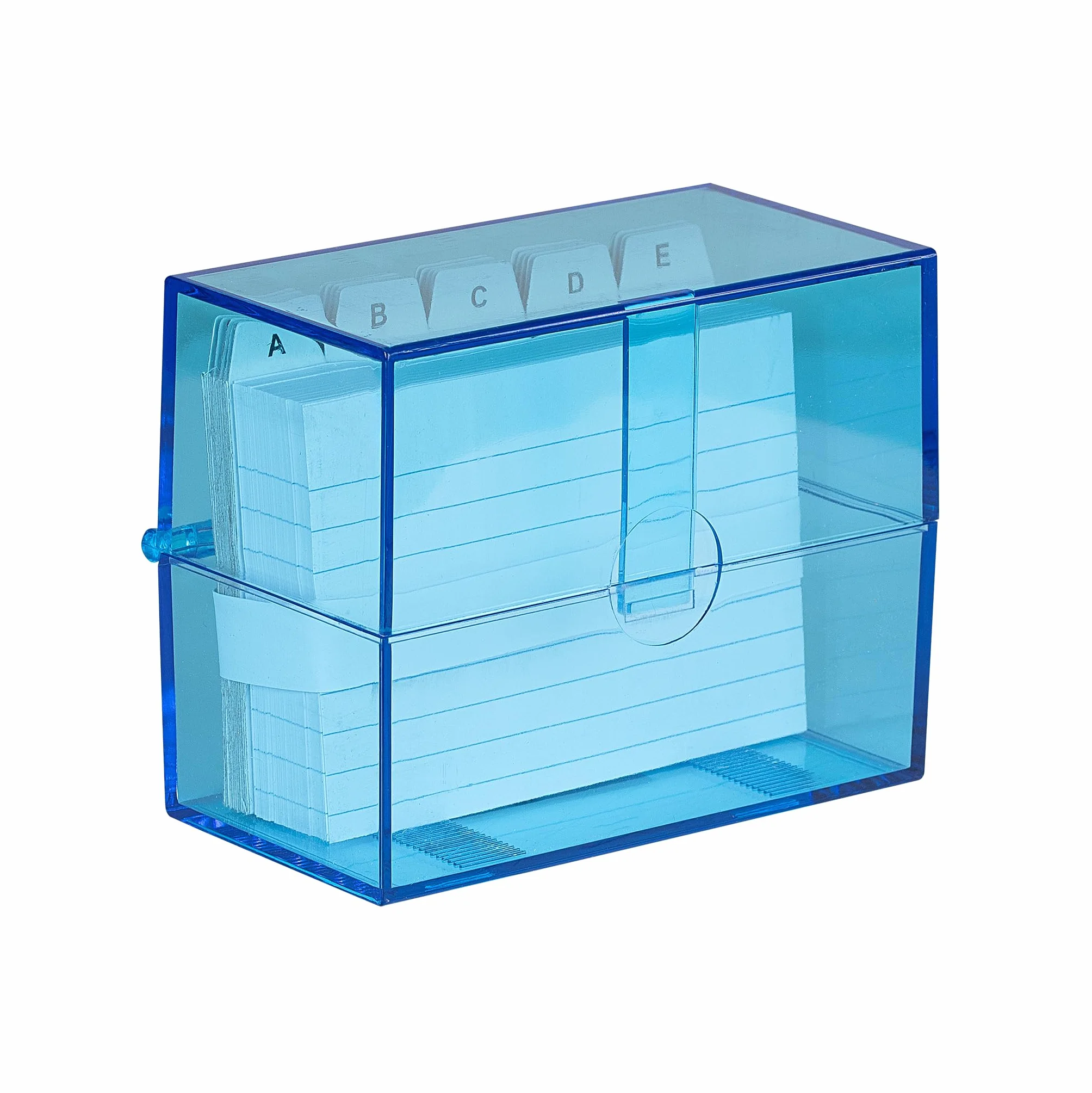 Wedo Fichier A7 avec cartes registre alphabétique 200 cartes Transparent Bleu