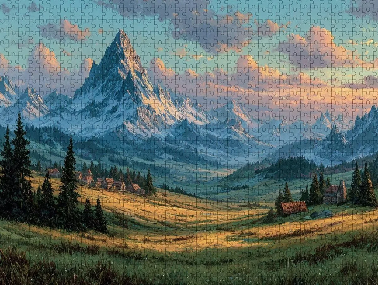 Montagne EnneigéE Puzzle 4000 pièces Adultes, Puzzle Bois 141x87cm, Adultes Jeu éducatif Défi énigme avec Une Boîte d'emballage Exquise, Jeu Relaxant Détente Collection, Cadeau Fille, (Paysage) V-1646