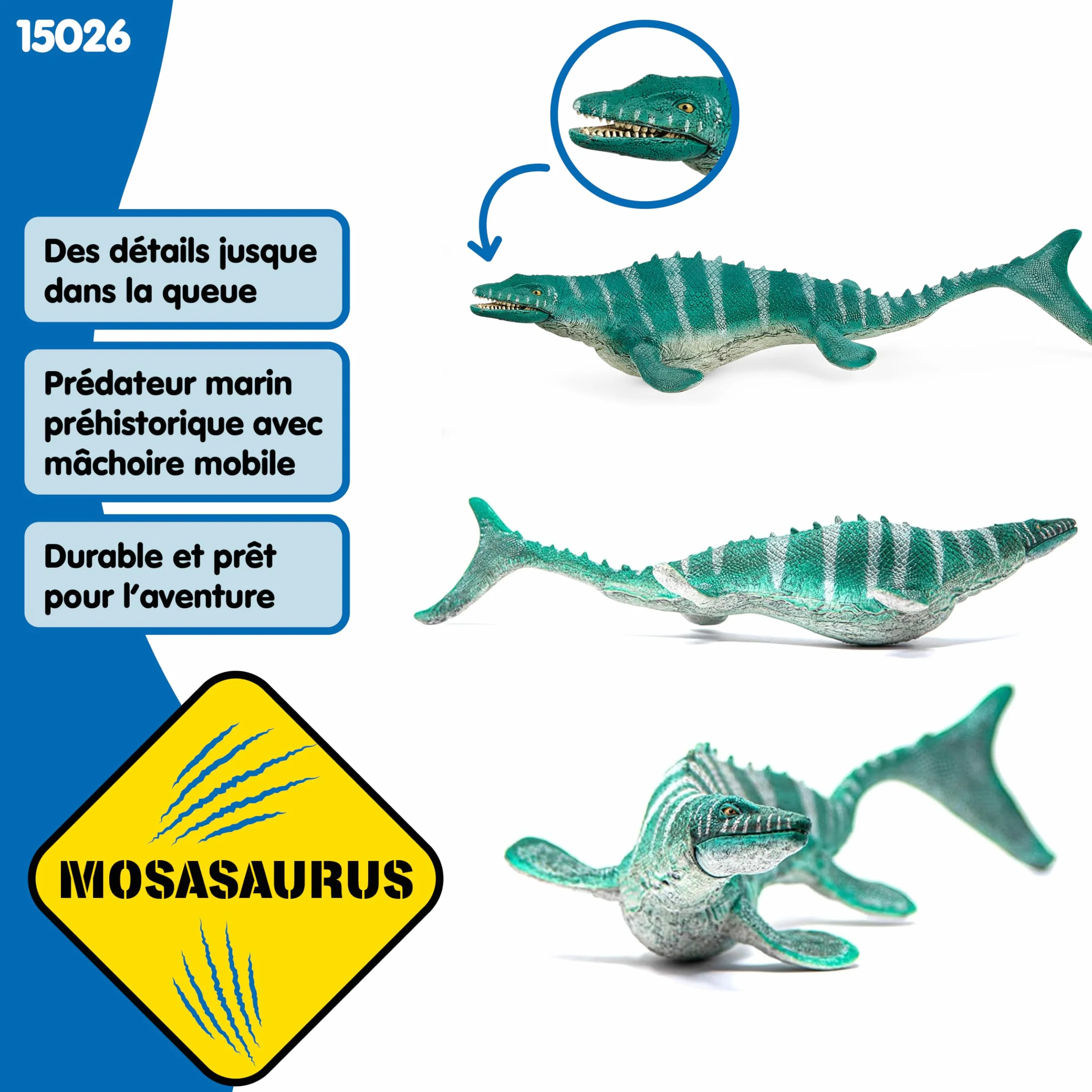 Schleich DINOSAURS Mosasaure 15026 Figurine Dinosaure Articulée 32 cm Cadeau Enfant 3 Ans