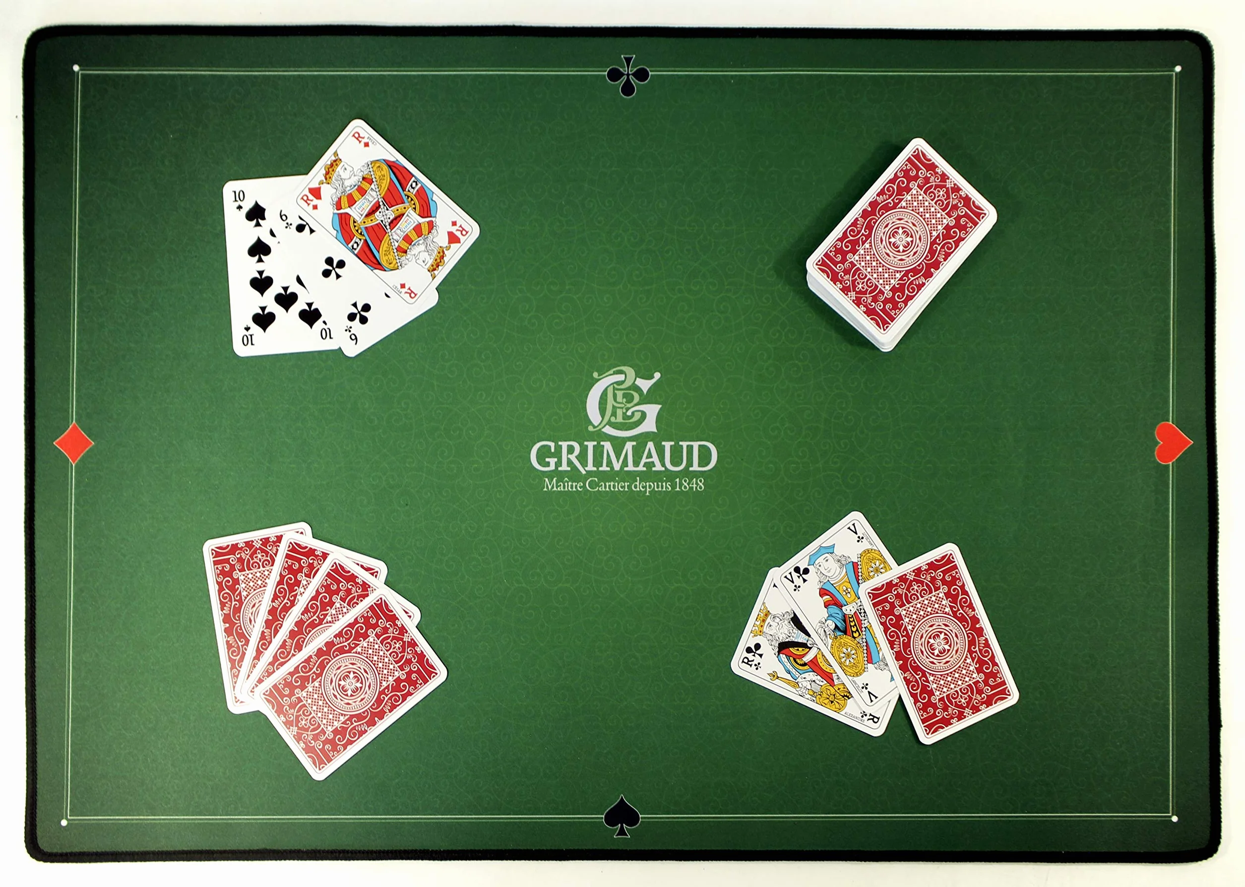 Grimaud Tapis de cartes néoprène 40 x 60 cm Antidérapant Jeu Belote Poker Tarot