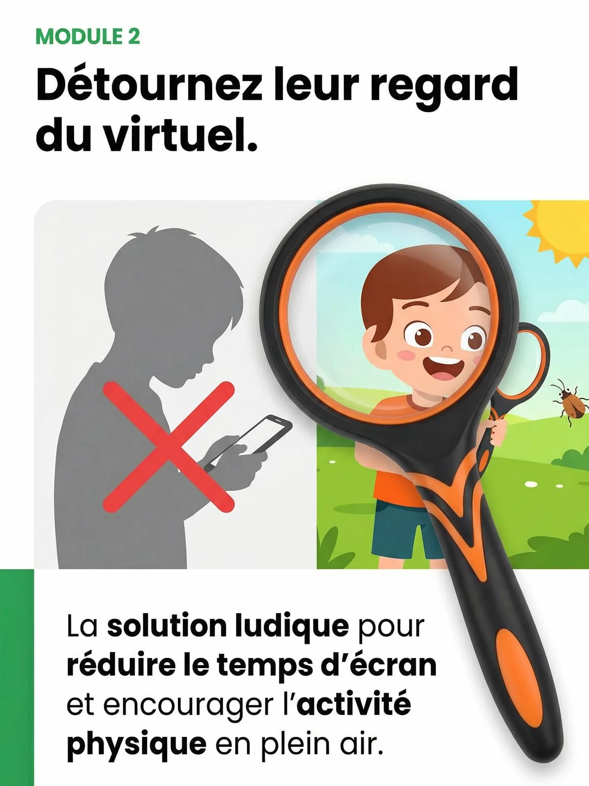 Soleado Loupe Enfant Haute Définition 65mm Lentille Verre Anti-Rayures Manche Caoutchouc Antidérapant