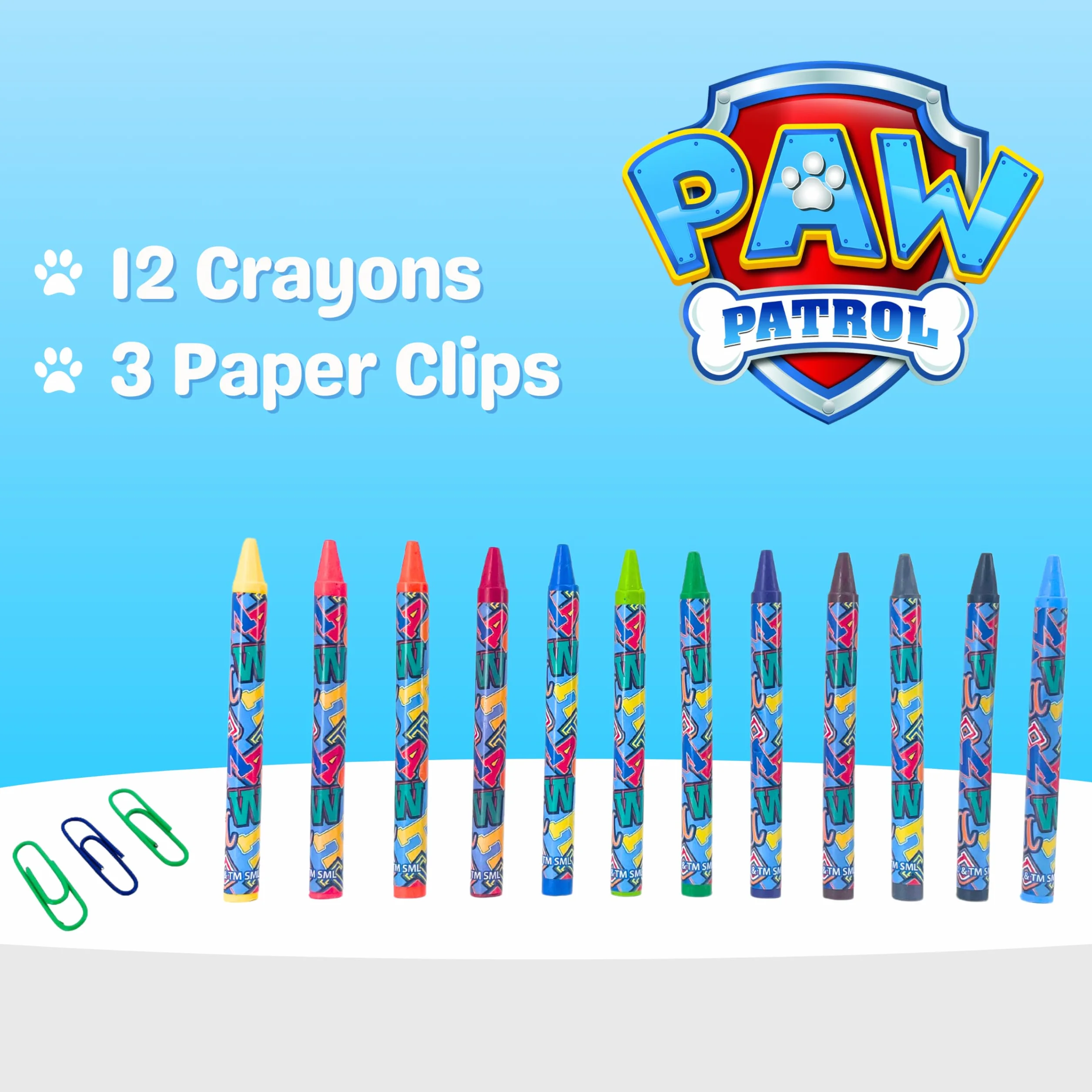Paw Patrol Ensemble de Papeterie, Crayons de Couleur, Marqueurs, Cahier, Mallette Scolaire Enfants