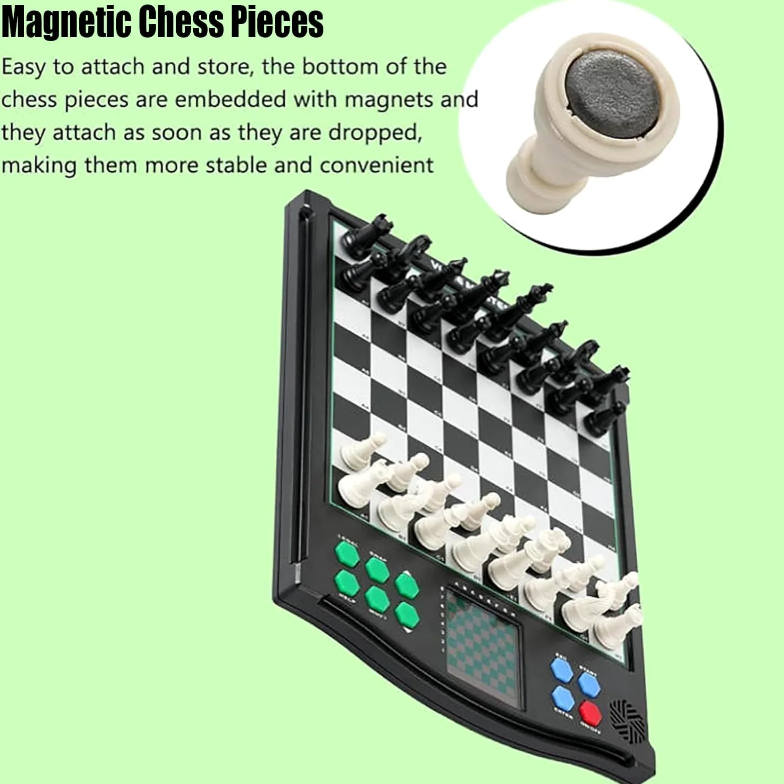 Jeu d'échecs électronique interactif avec Smart Display - 30 niveaux de difficulté pour deux joueurs et jeux familiaux, aucun réseau requis