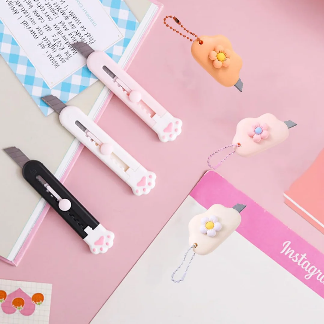 Couteau de papeterie mini coupe-papier portable, Box Cutter standard, Ouvre-lettre, couteaux utilitaires 6 PCS