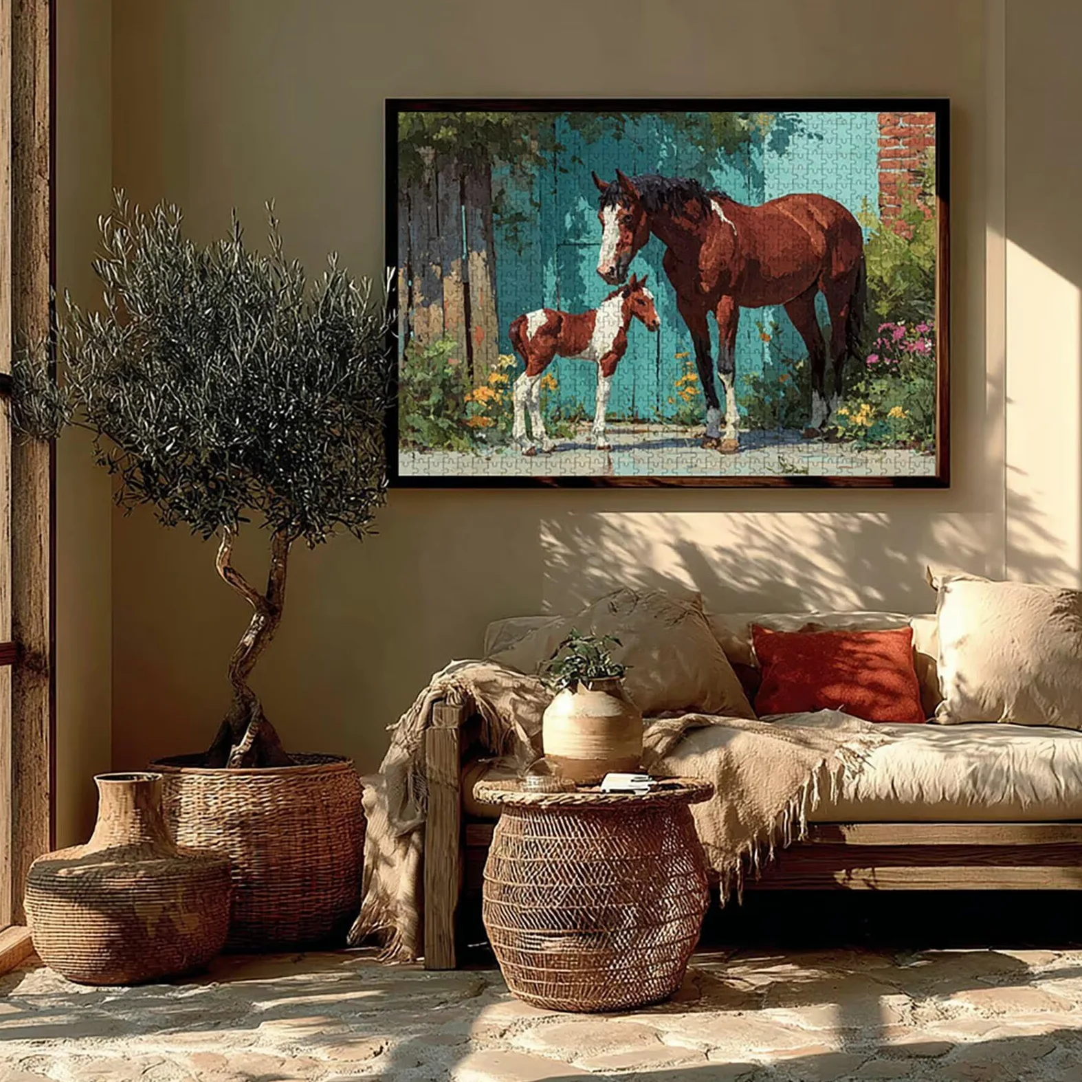 Cheval Puzzle 5000 pièces Adultes, Puzzle Bois 156x105cm, Adultes Jeu éducatif Défi énigme avec Une Boîte d'emballage Exquise, Jeu Relaxant Détente Collection, Cadeau Fille, (Animal) 6-2100